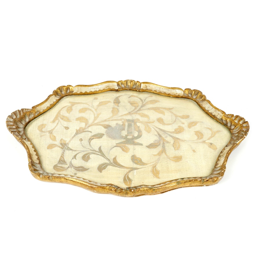 Florentine Gilded and Painted Wood Tray