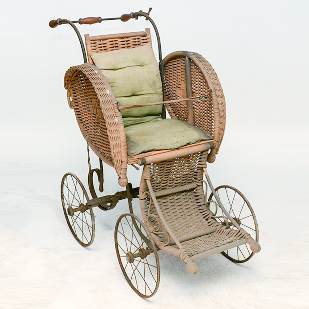 Antique Wicker Baby Buggy