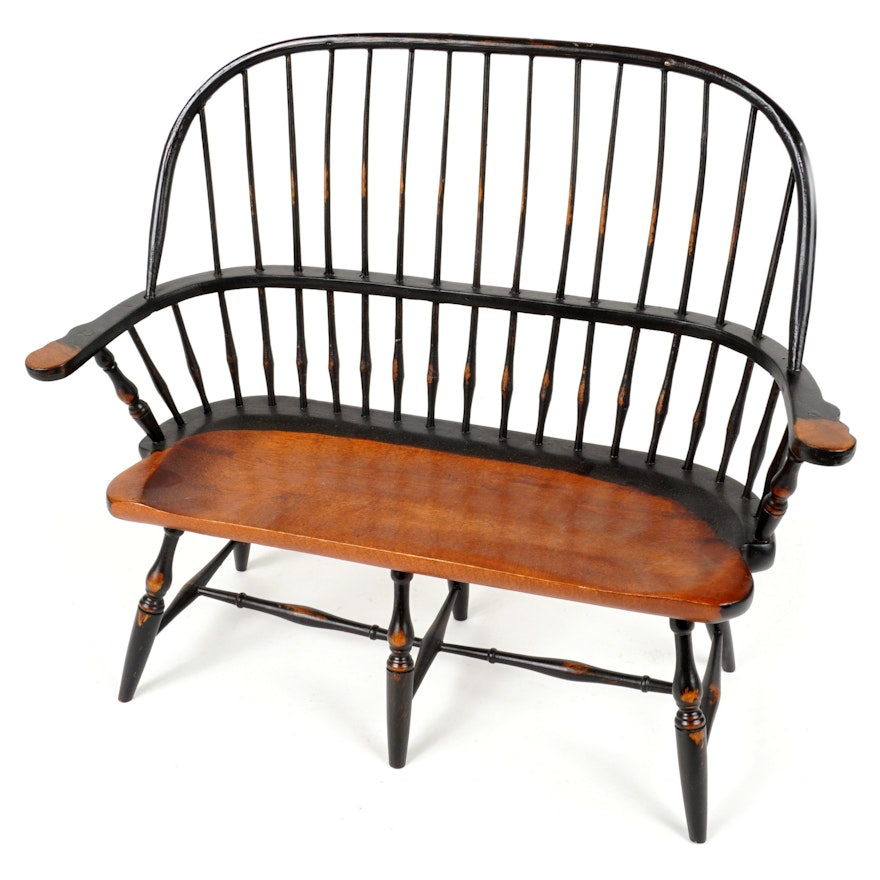 Miniature Windsor Style Settee with Spindle Back