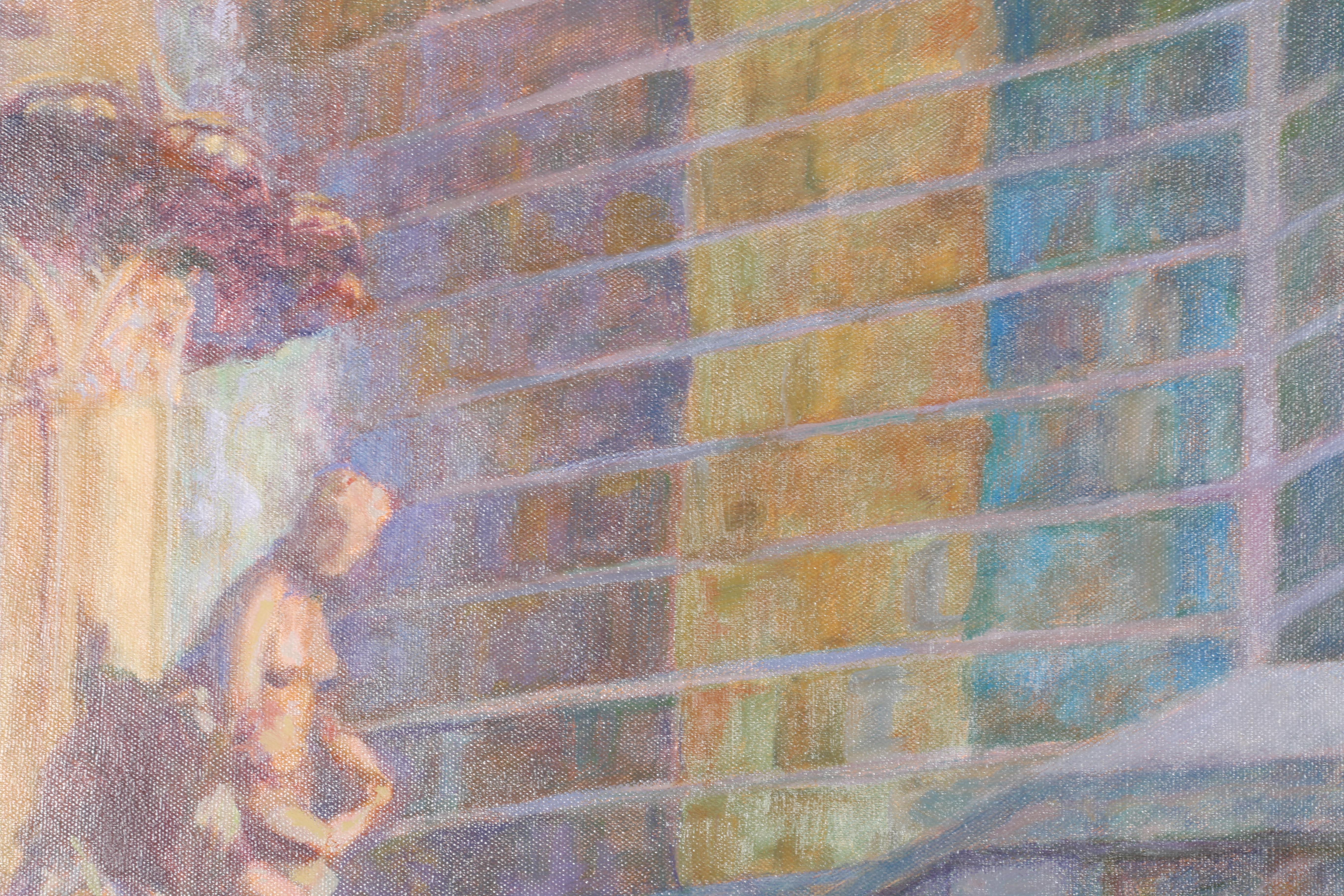 Jan Boone Oil Painting of Children at a Fountain