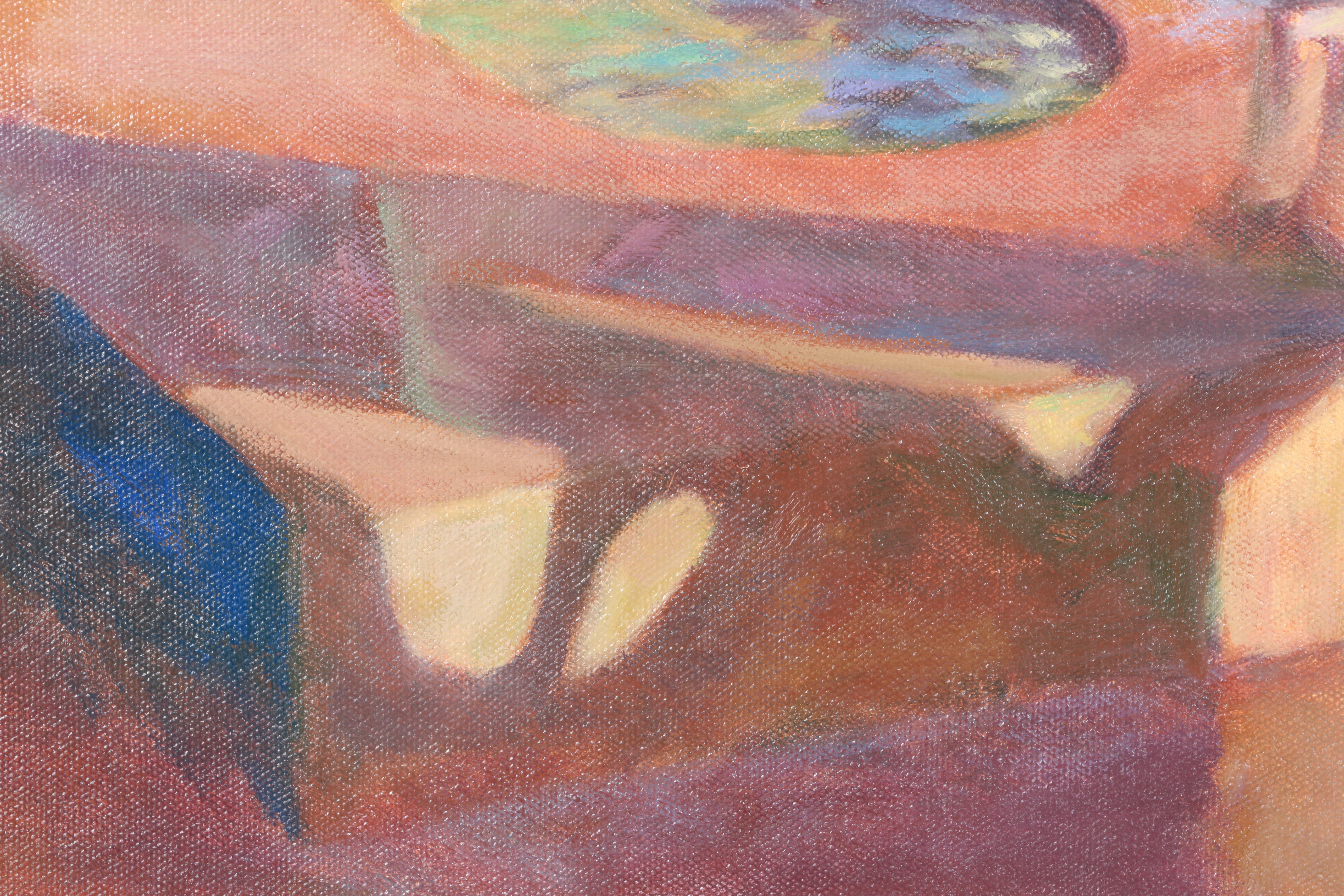 Jan Boone Oil Painting of Children at a Fountain