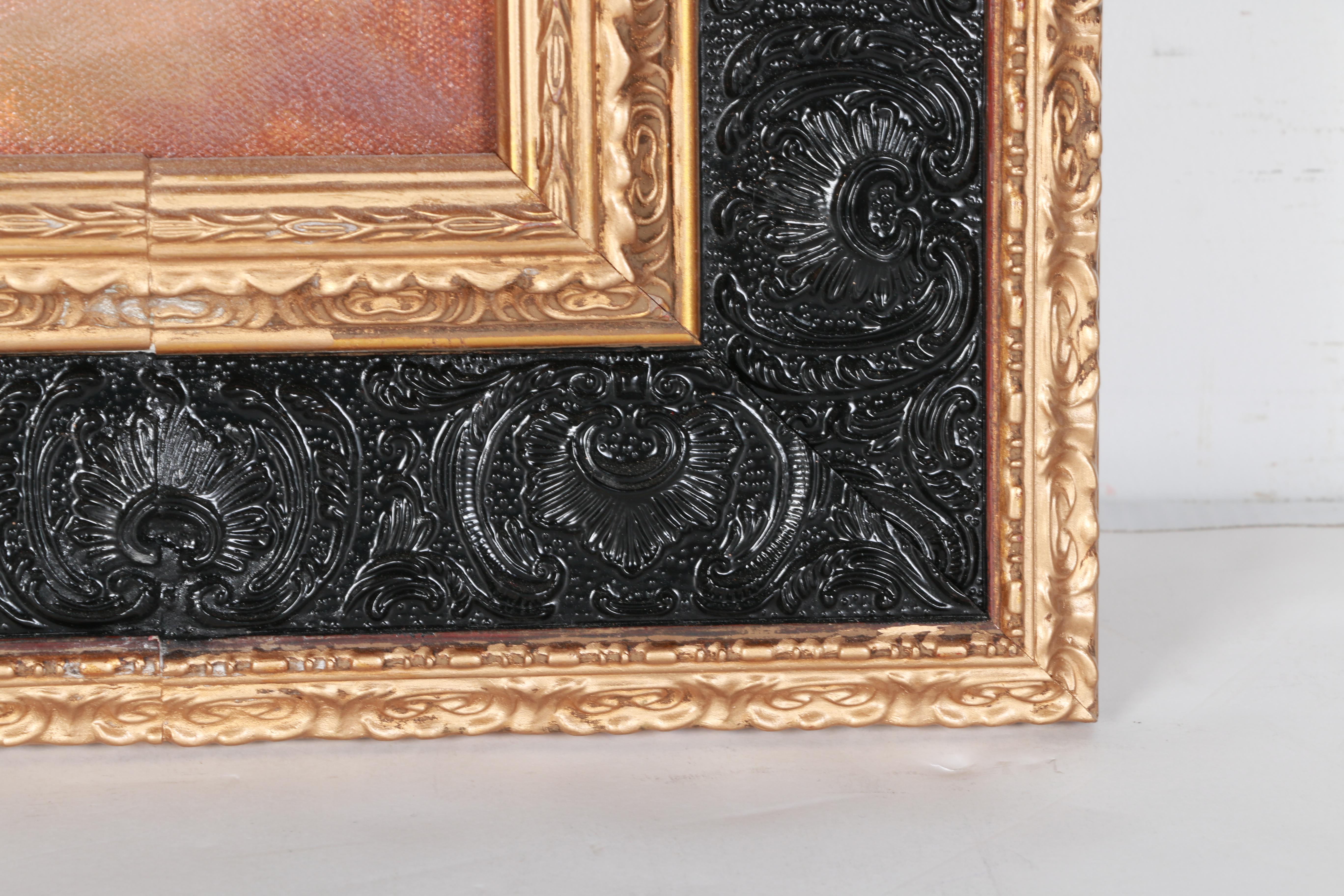 Jan Boone Oil Painting of Children at a Fountain