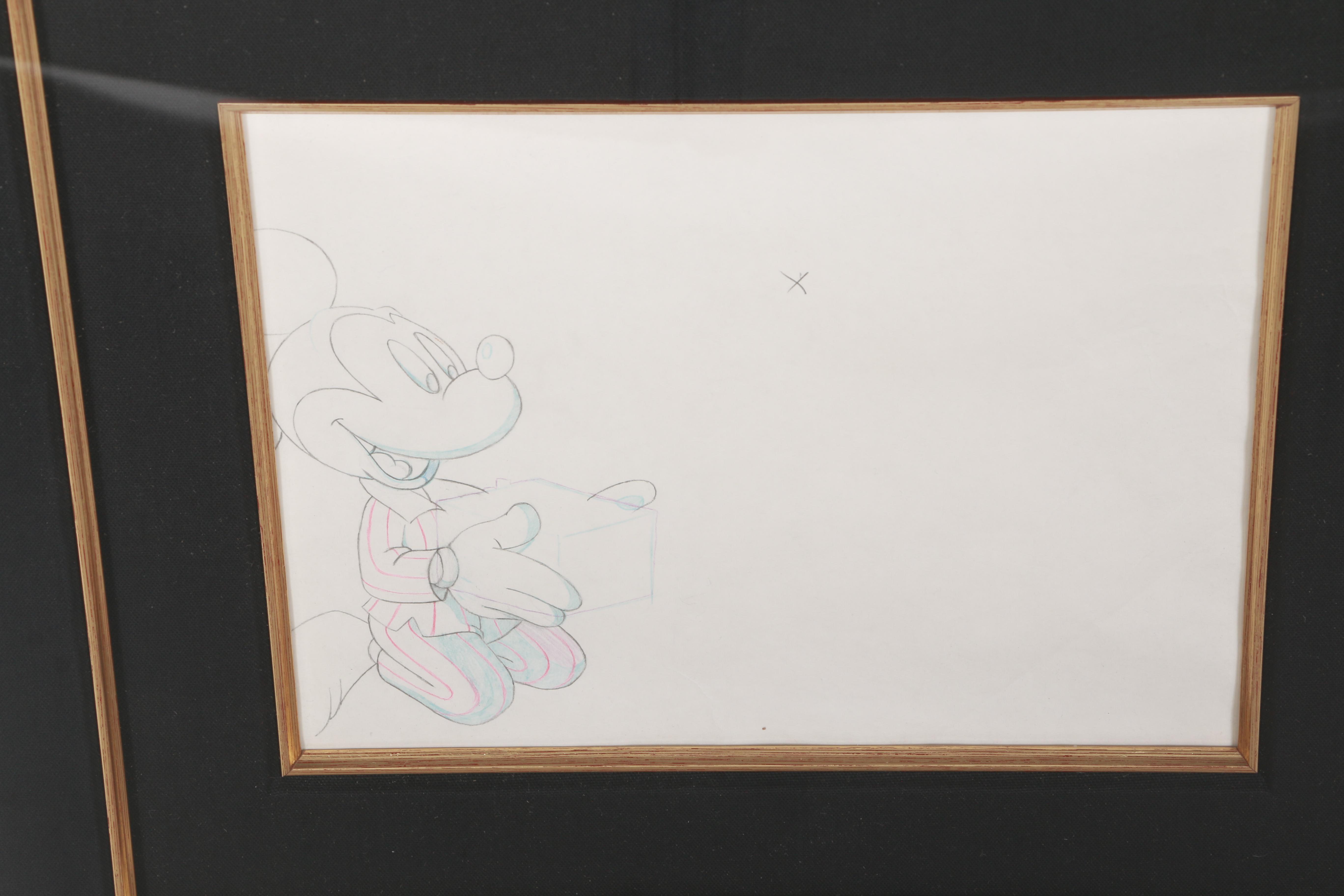 Disney Sericel with Graphite Sketch of Mickey Mouse