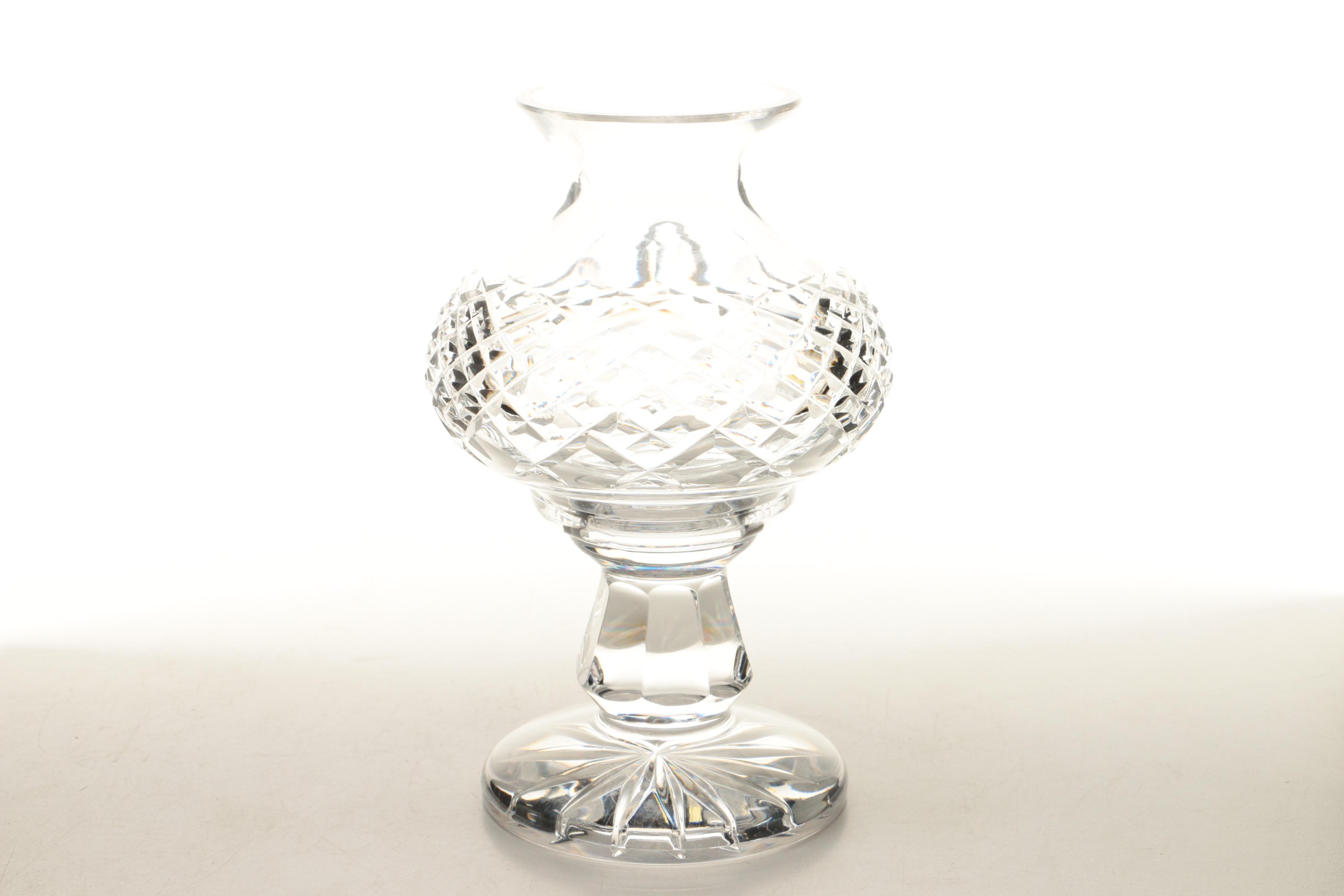 Waterford Crystal Hurricane Lamp and Candle Holders