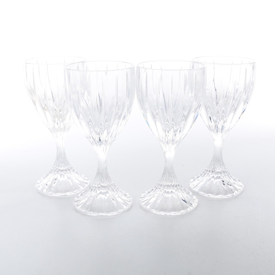 Ribbed Crystal Wine Glasses