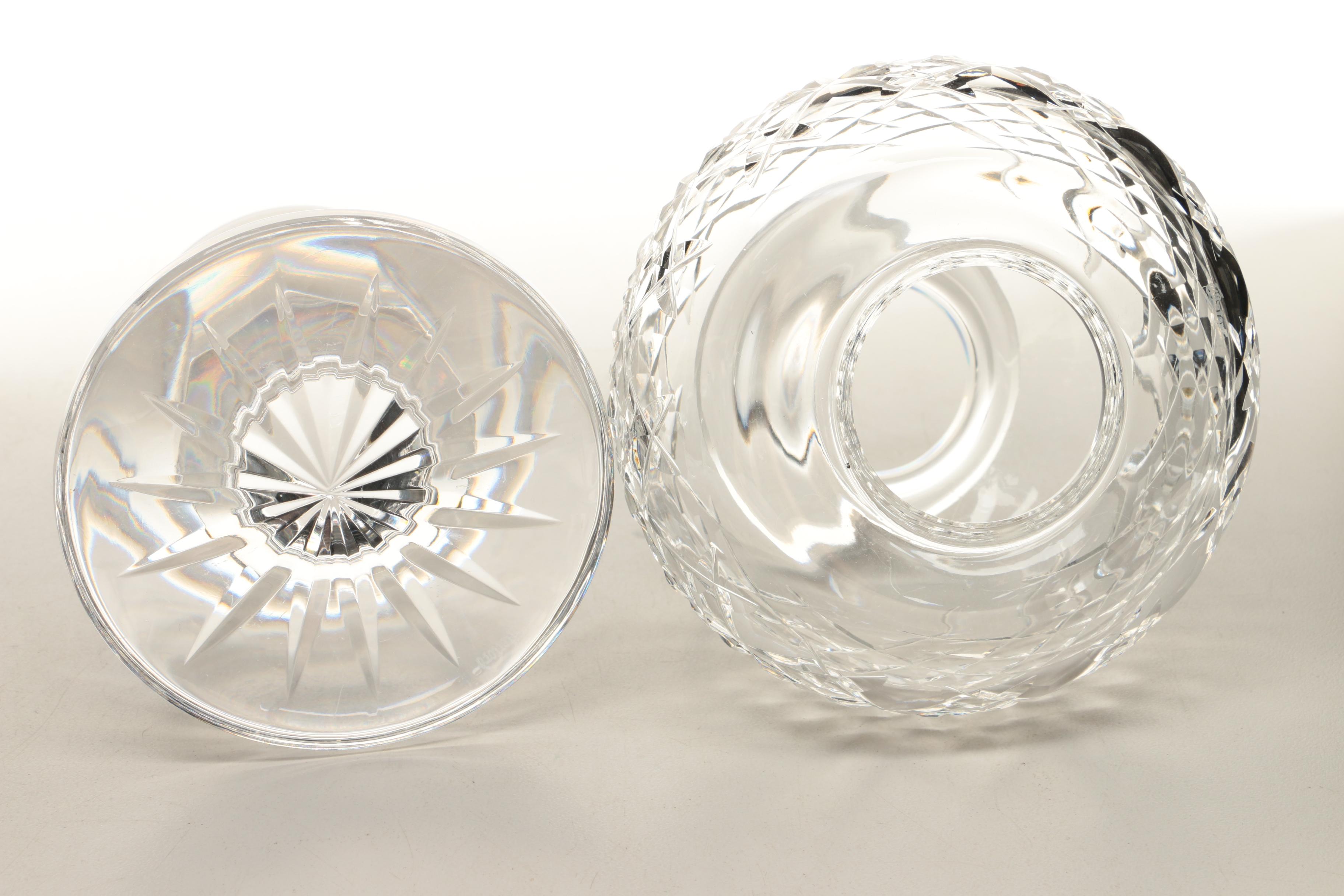 Waterford Crystal Hurricane Lamp and Candle Holders