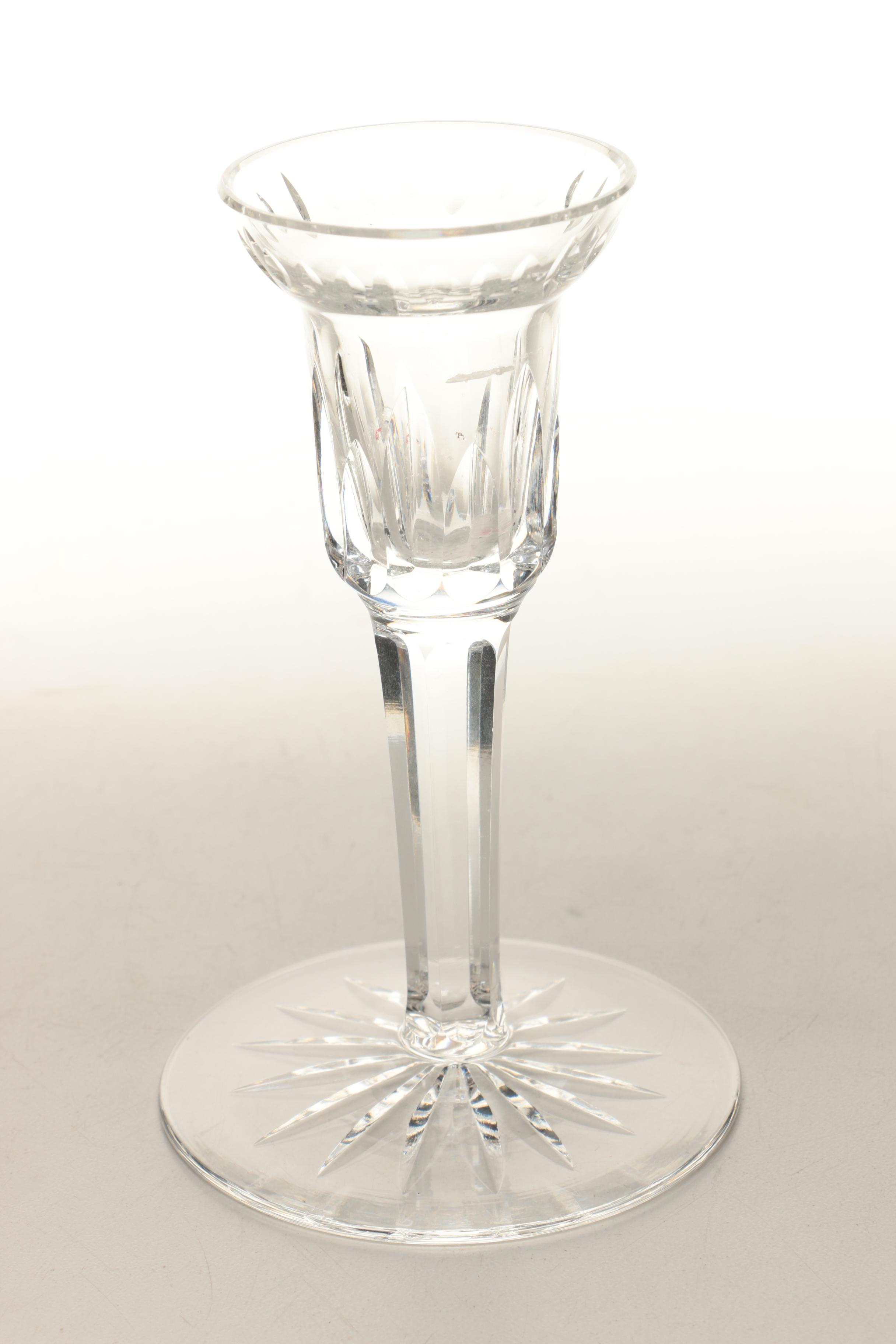 Waterford Crystal Hurricane Lamp and Candle Holders