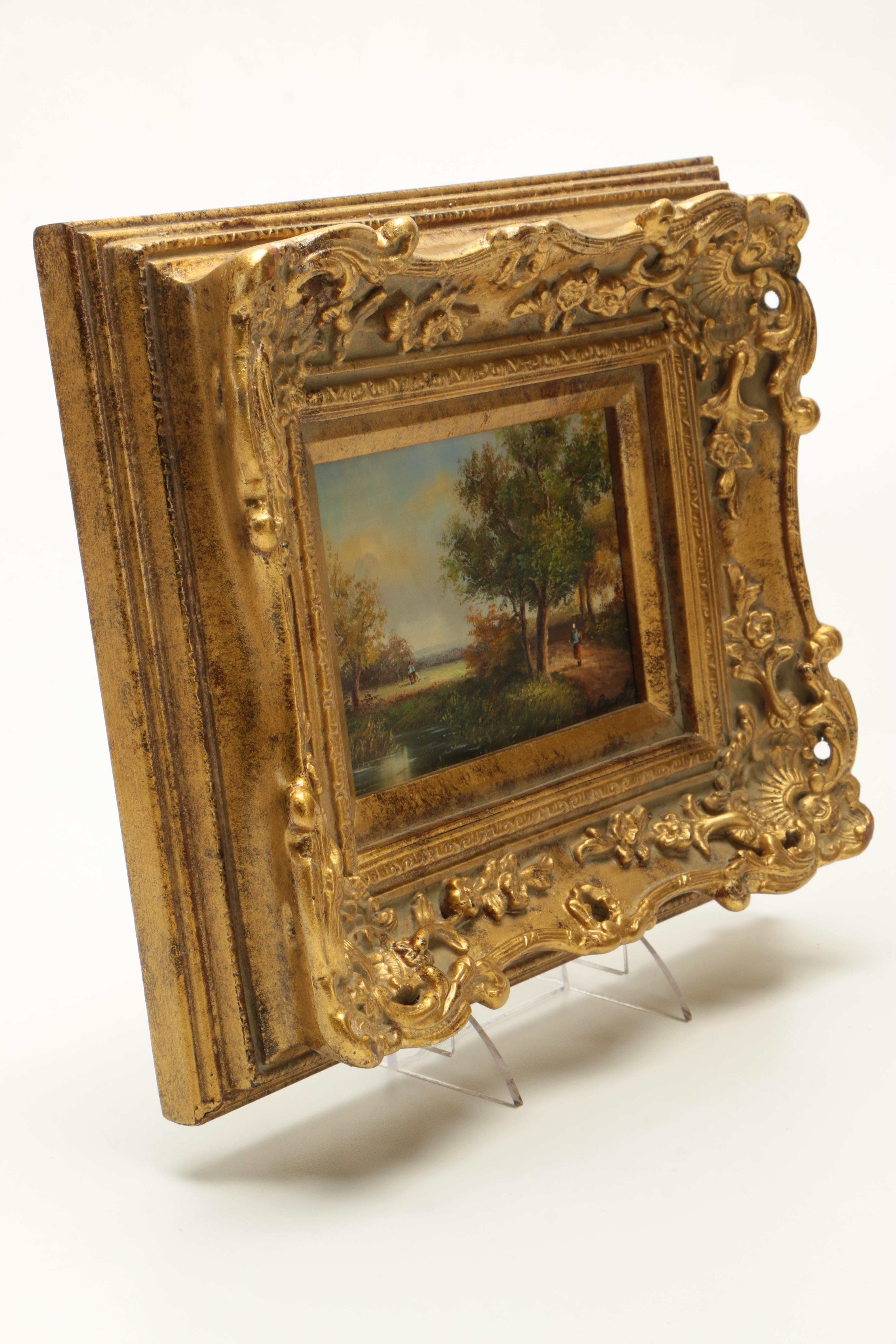 Miniature Oil Painting on Board of Landscape