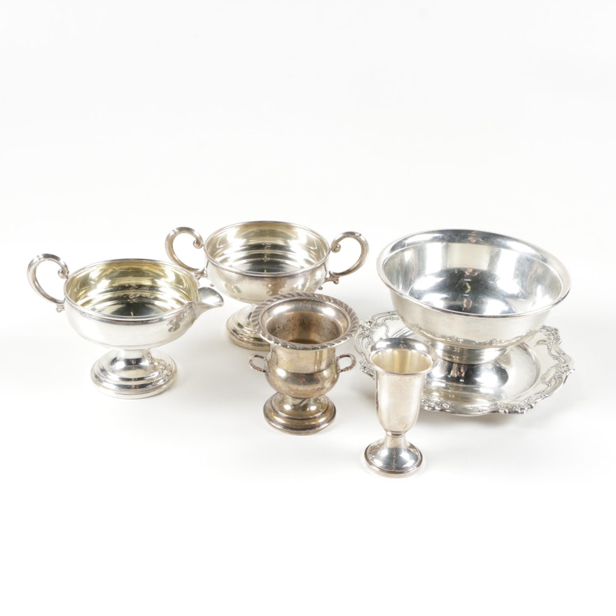 Assorted Sterling and Weighted Sterling Servingware Featuring Gorham