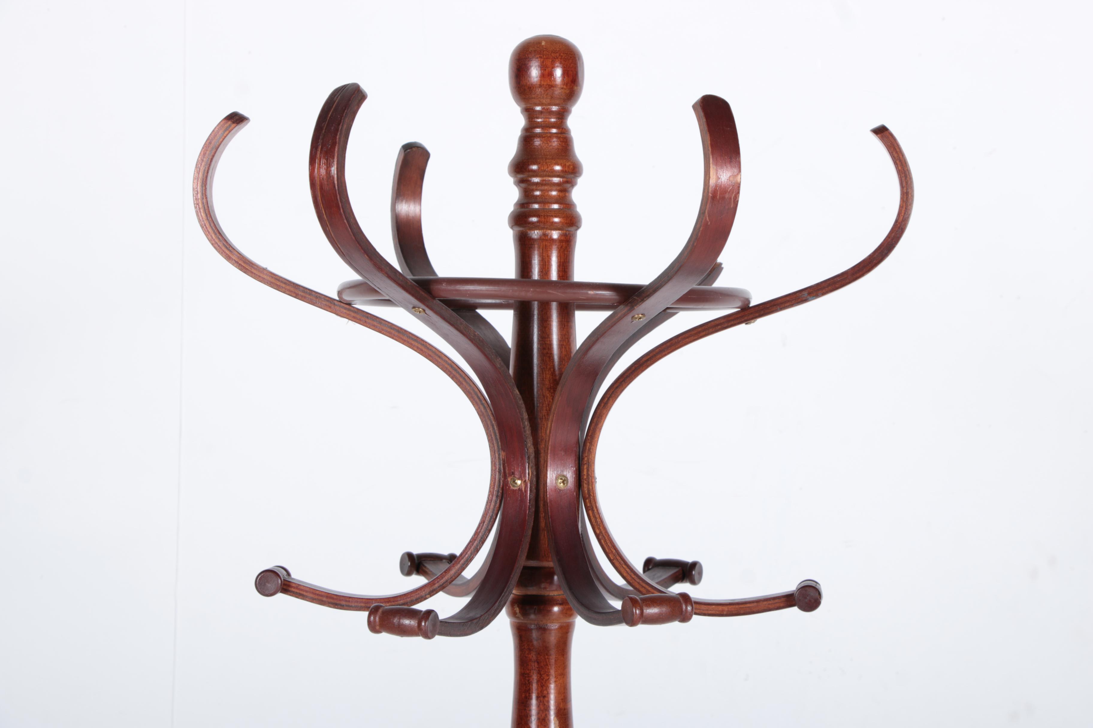 Mahogany-Stained Coat Rack