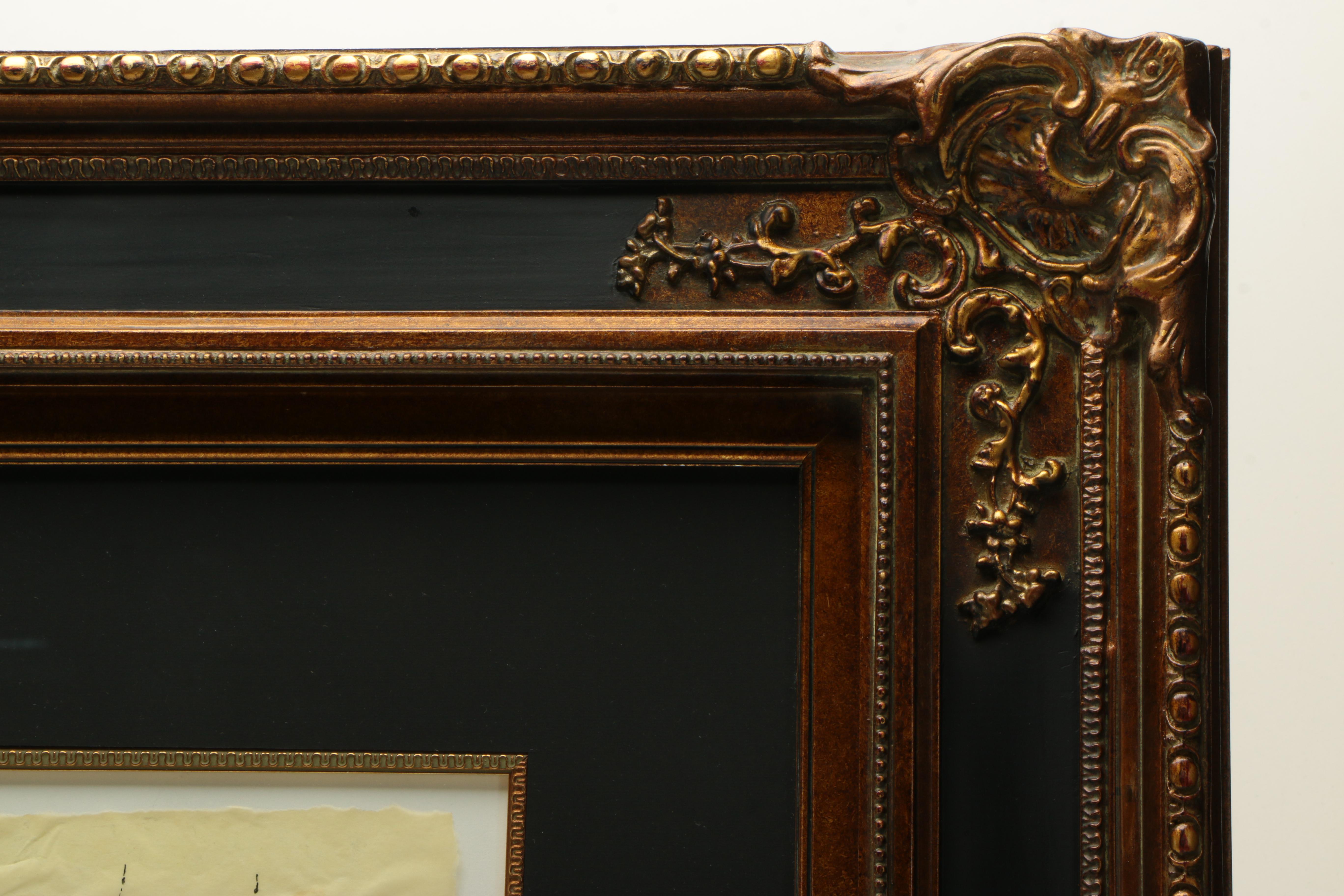 Joseph Guay Collage with Drawing of the Abbey of Saint-Étienne