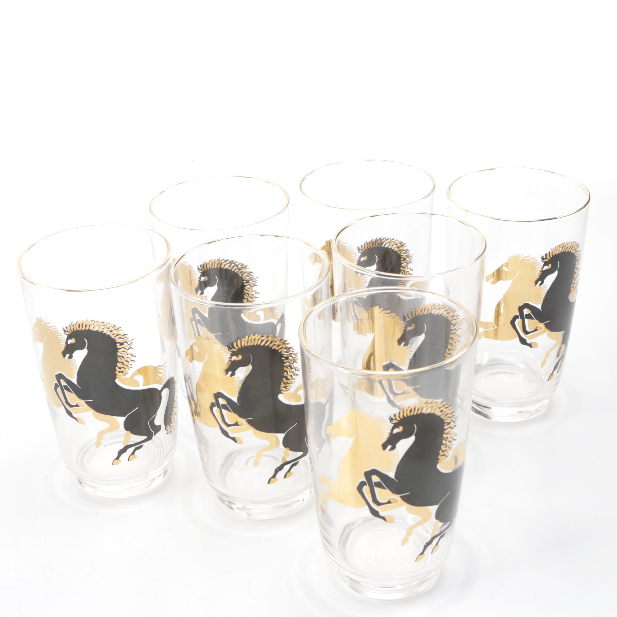 Vintage Stallion Drinking Glasses