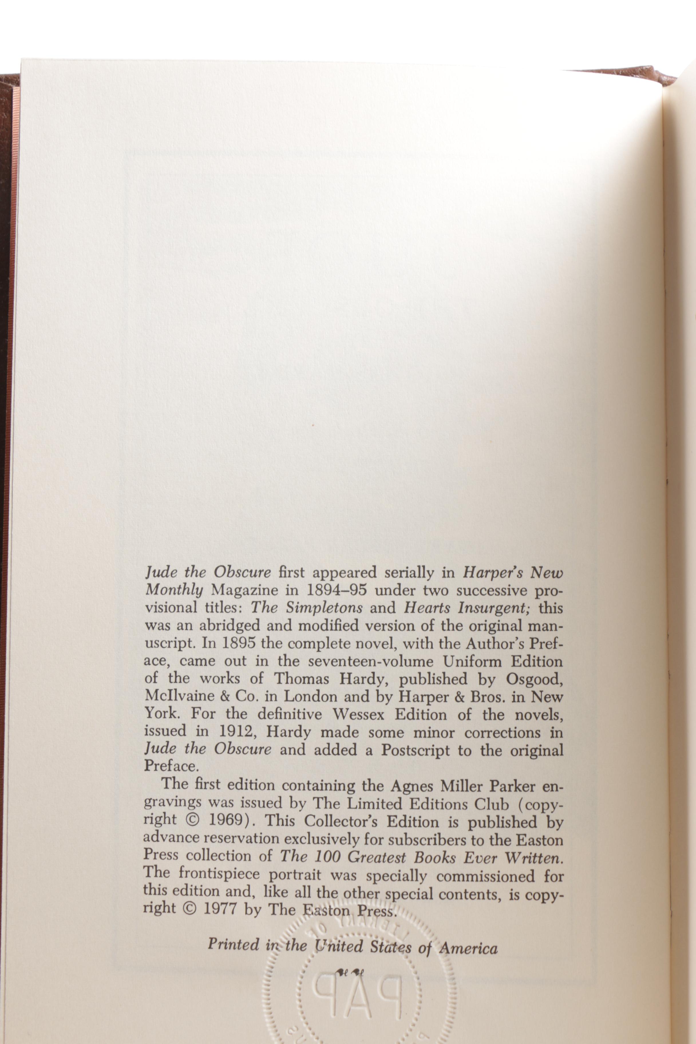Easton Press Collector's Edition of Works by Thomas Hardy