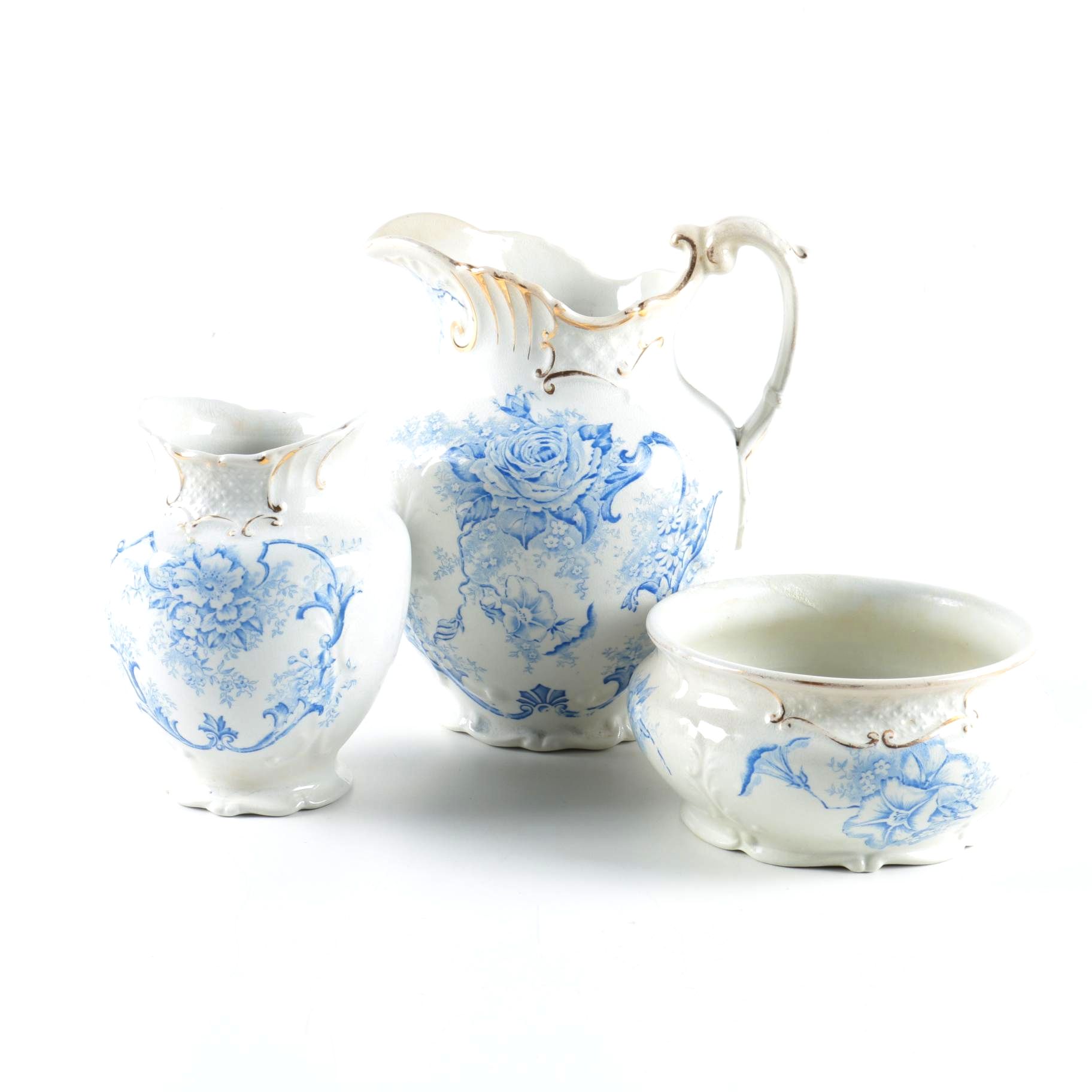 Alba China Pitcher, Vase, and Bowl