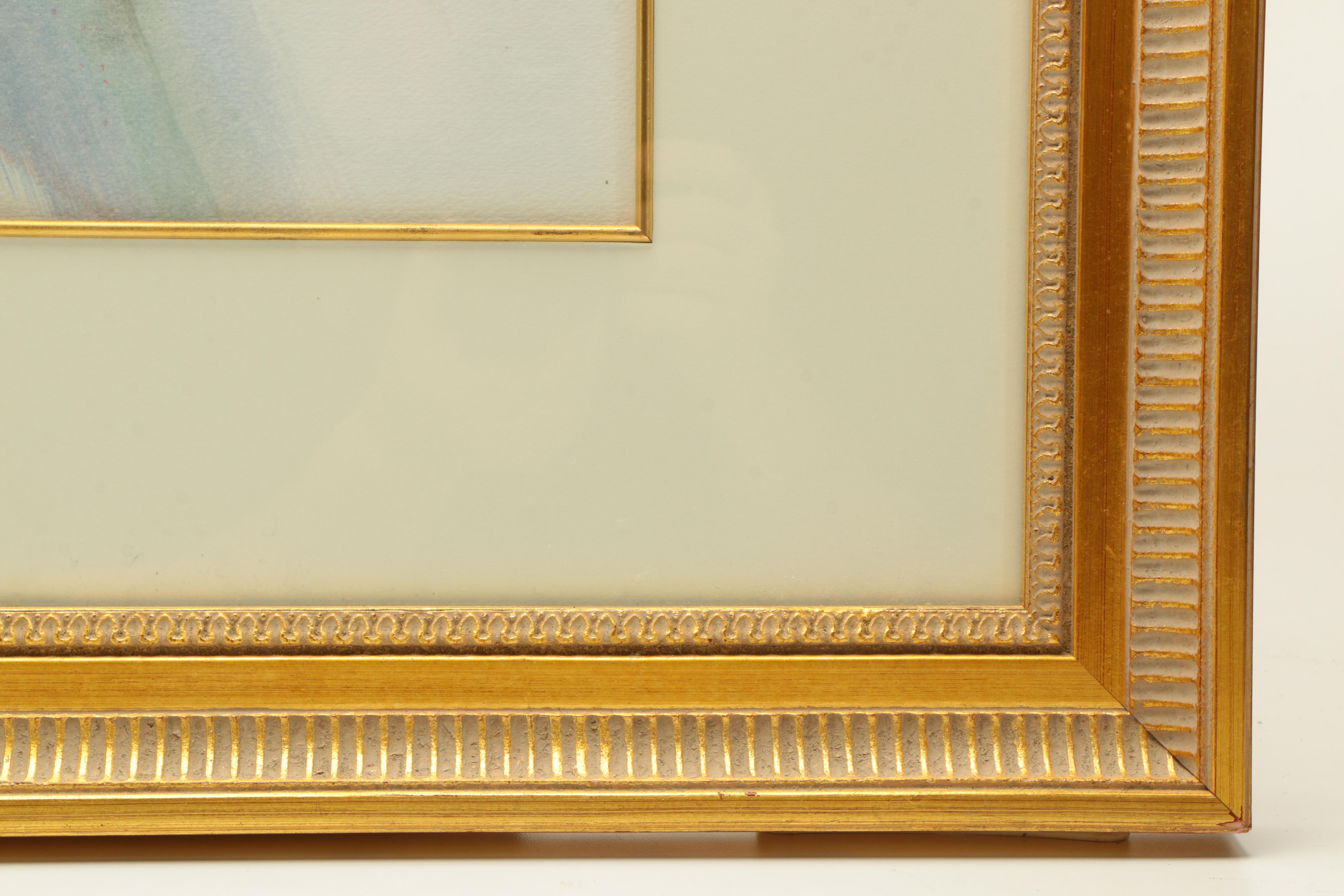 Marilyn Feighner Watercolor Painting of Garden Scene