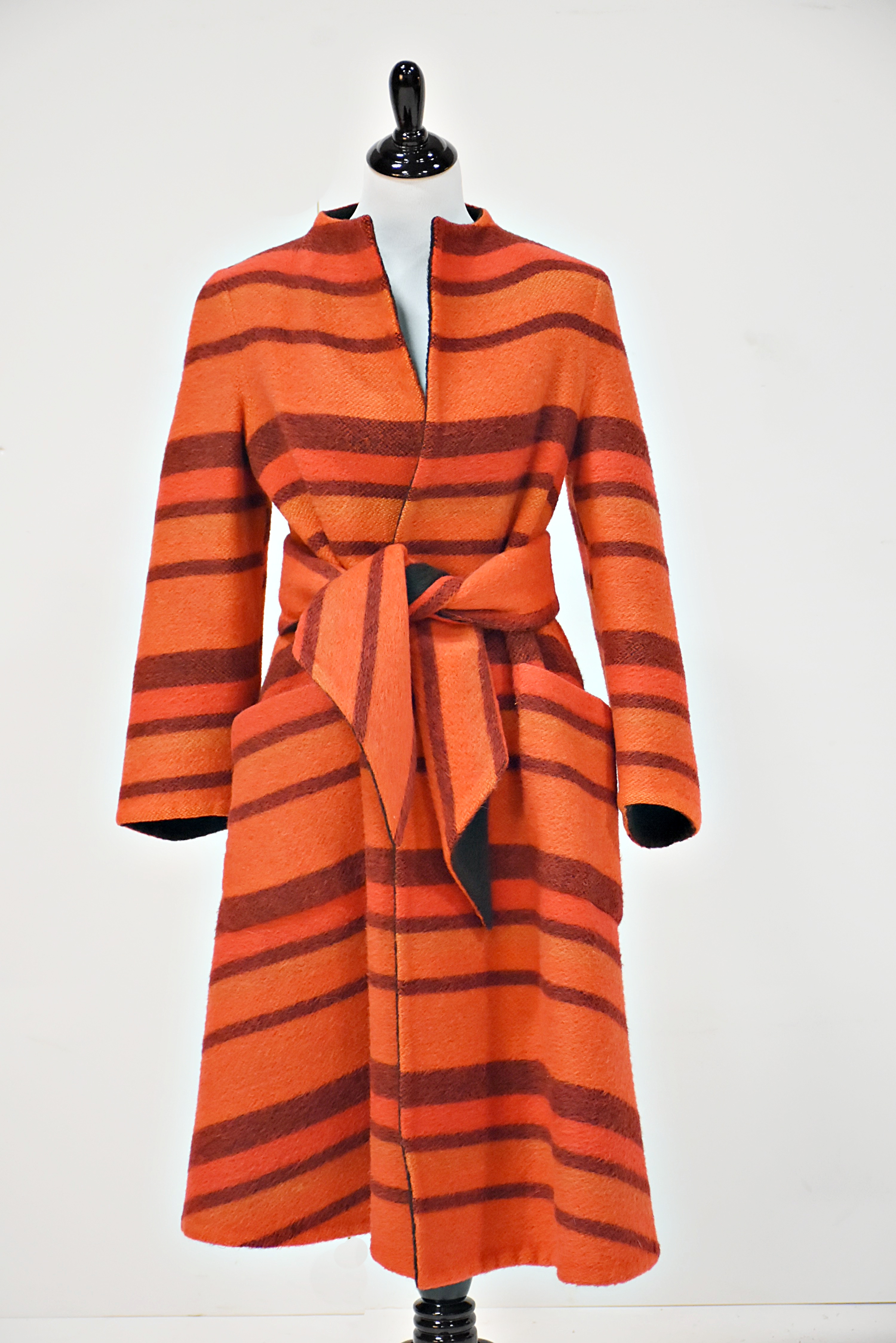 Vintage 1960's Pauline Trigere Mohair Bengal Swing Coat From Gidding Jenny