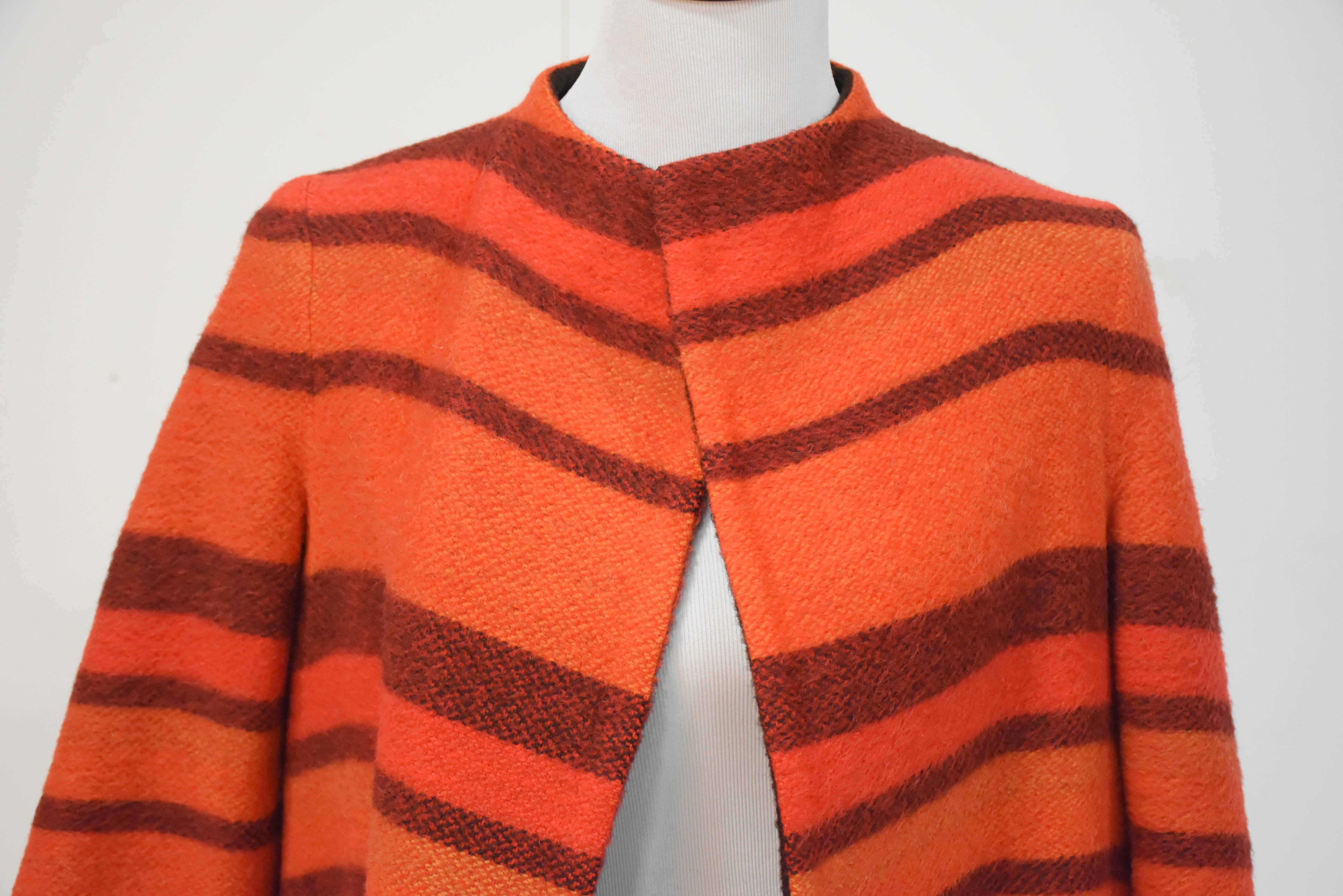 Vintage 1960's Pauline Trigere Mohair Bengal Swing Coat From Gidding Jenny