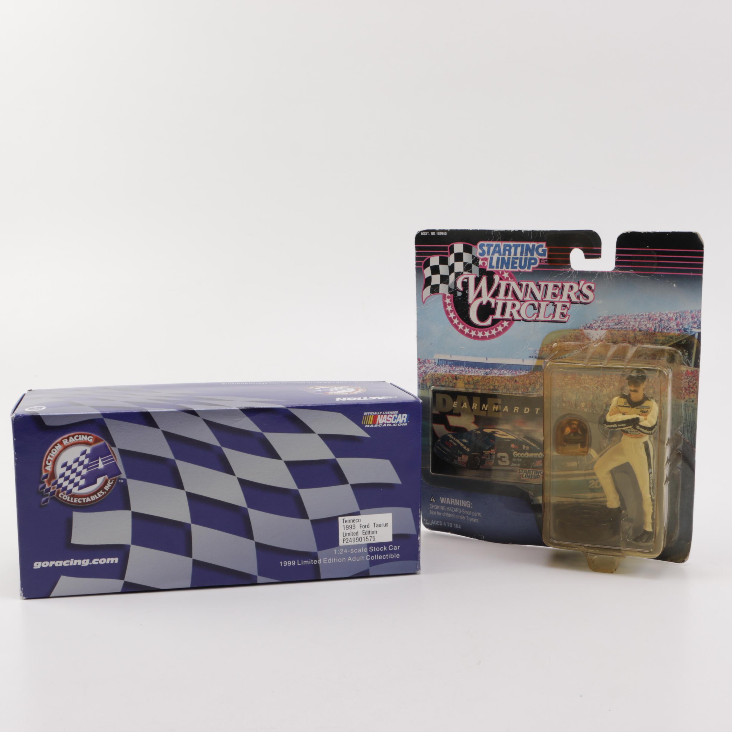 NASCAR Ford Taurus Die-Cast Stock Car and Dale Earnhardt Action Figure
