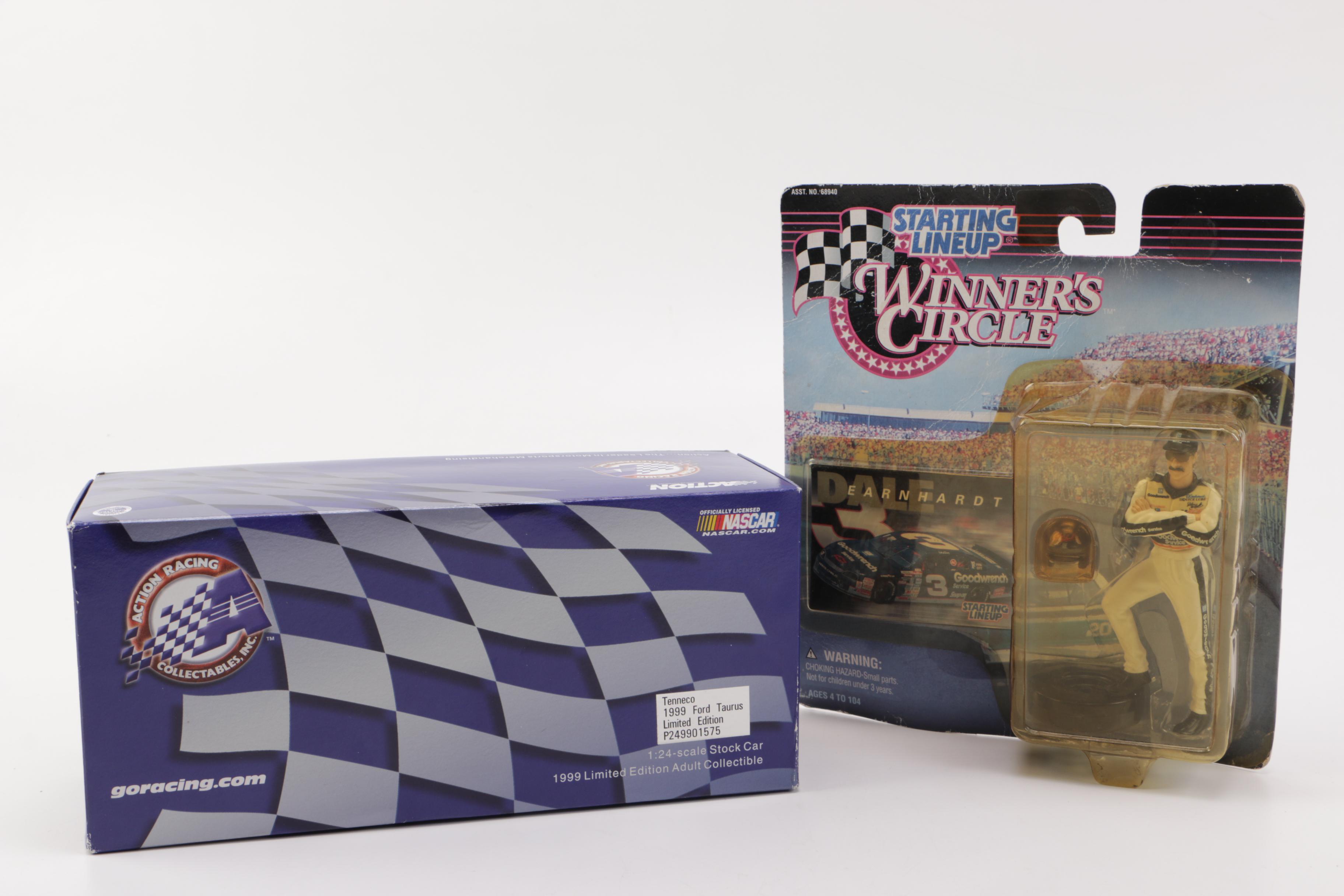 NASCAR Ford Taurus Die-Cast Stock Car and Dale Earnhardt Action Figure