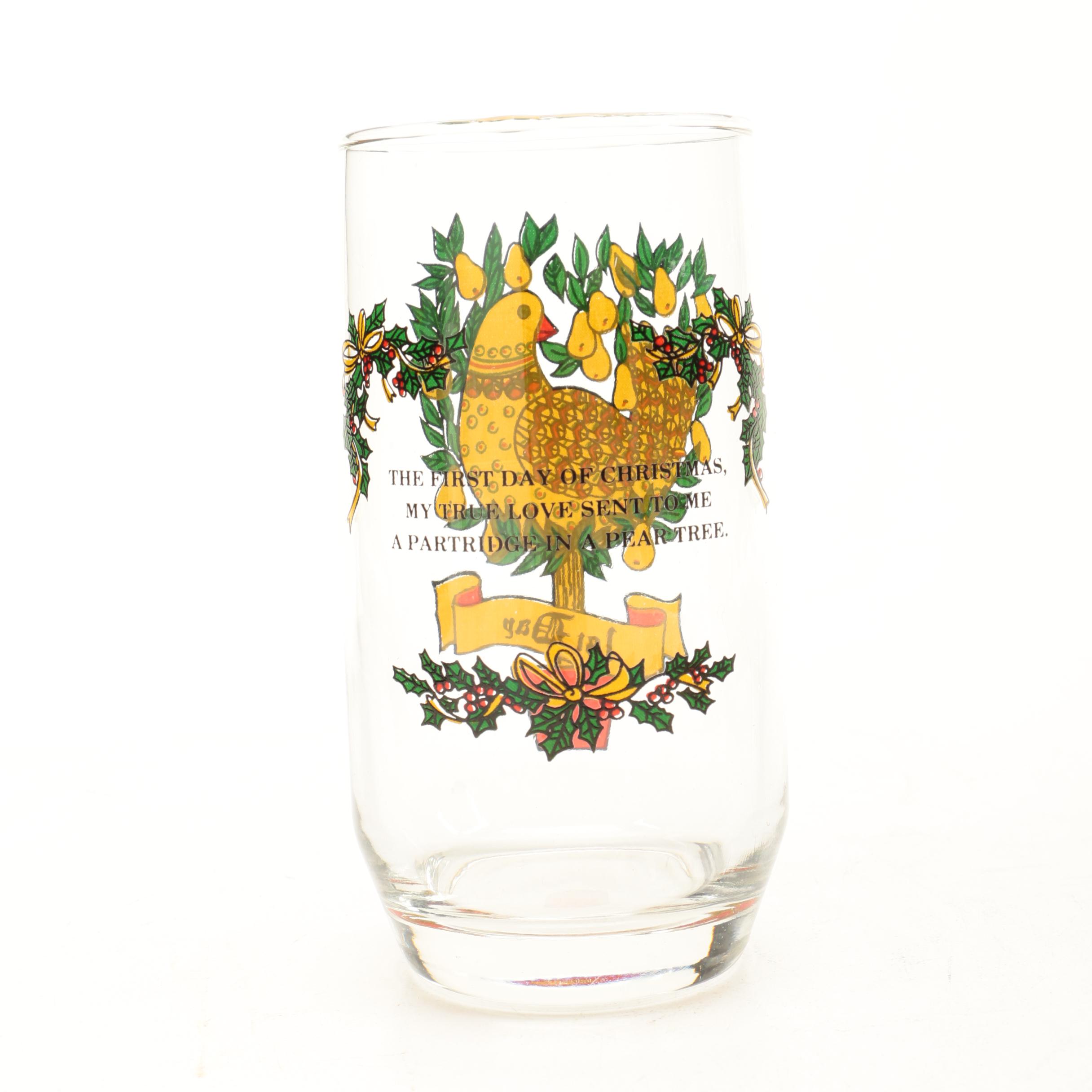 Twelve Days of Christmas Drinking Glasses