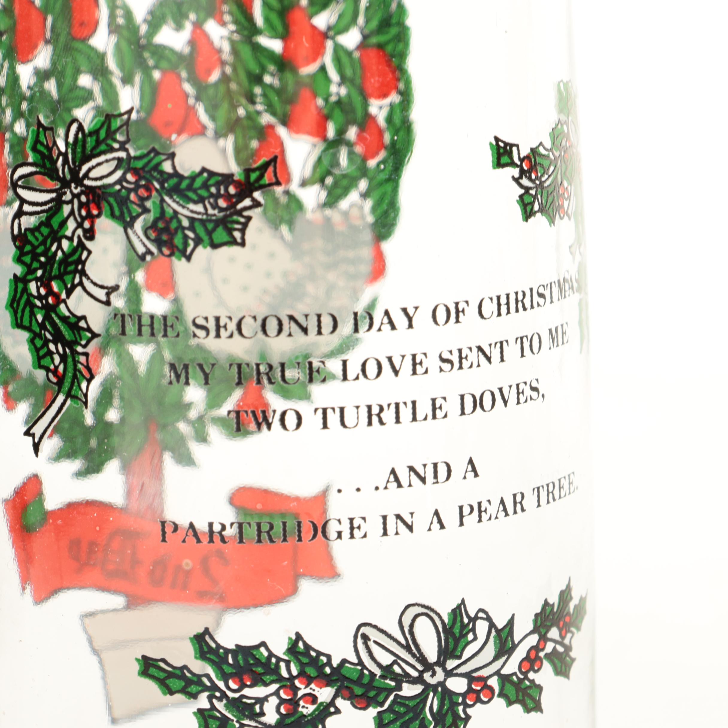 Twelve Days of Christmas Drinking Glasses