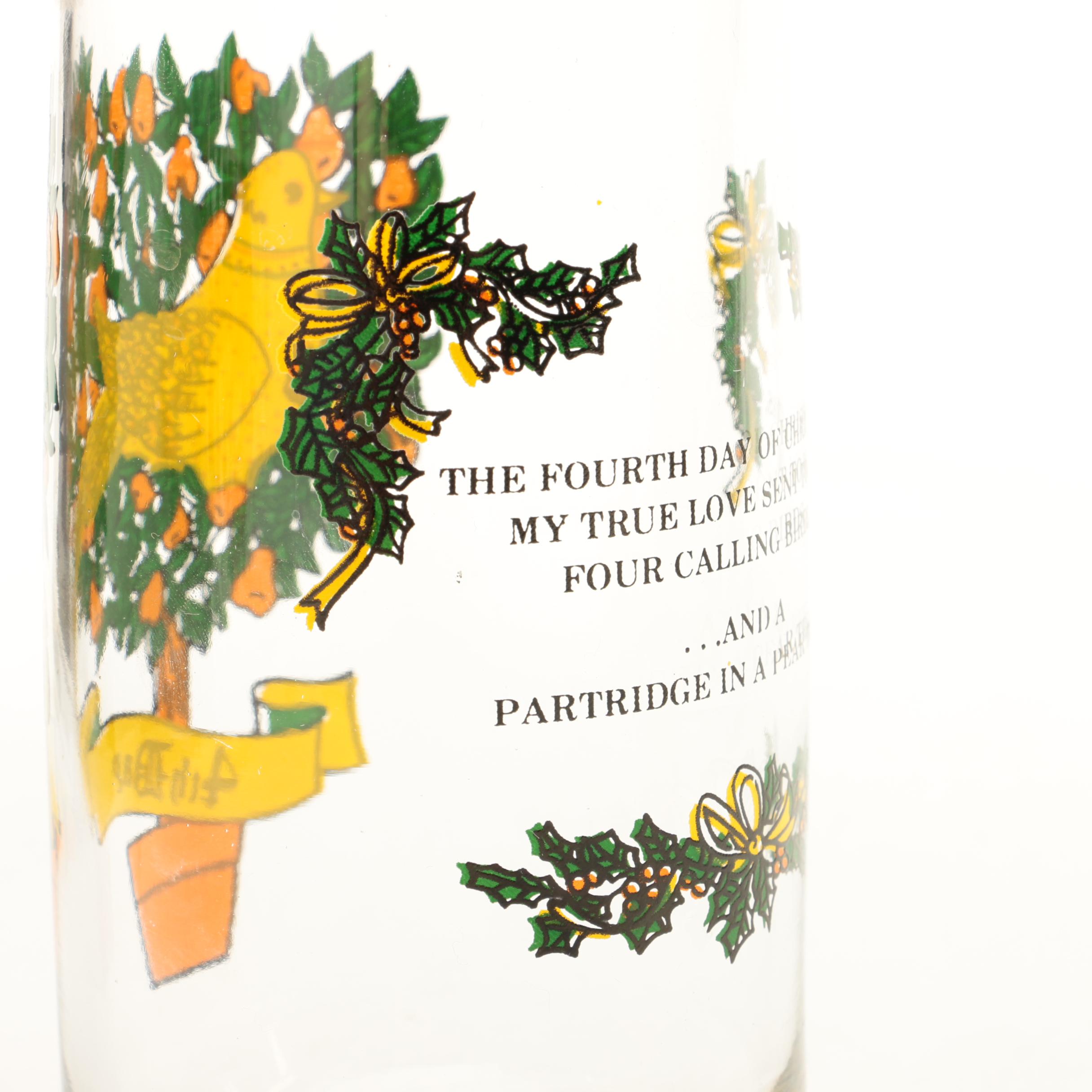 Twelve Days of Christmas Drinking Glasses