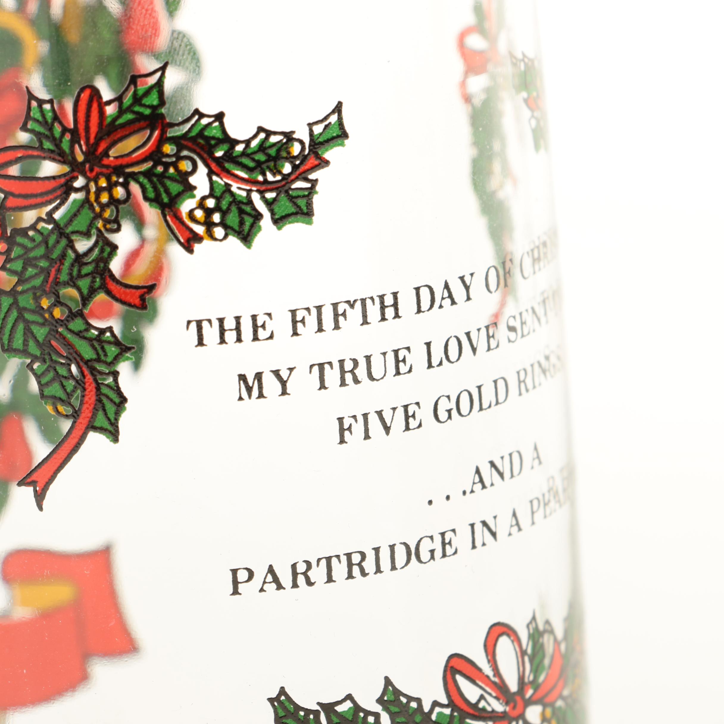 Twelve Days of Christmas Drinking Glasses