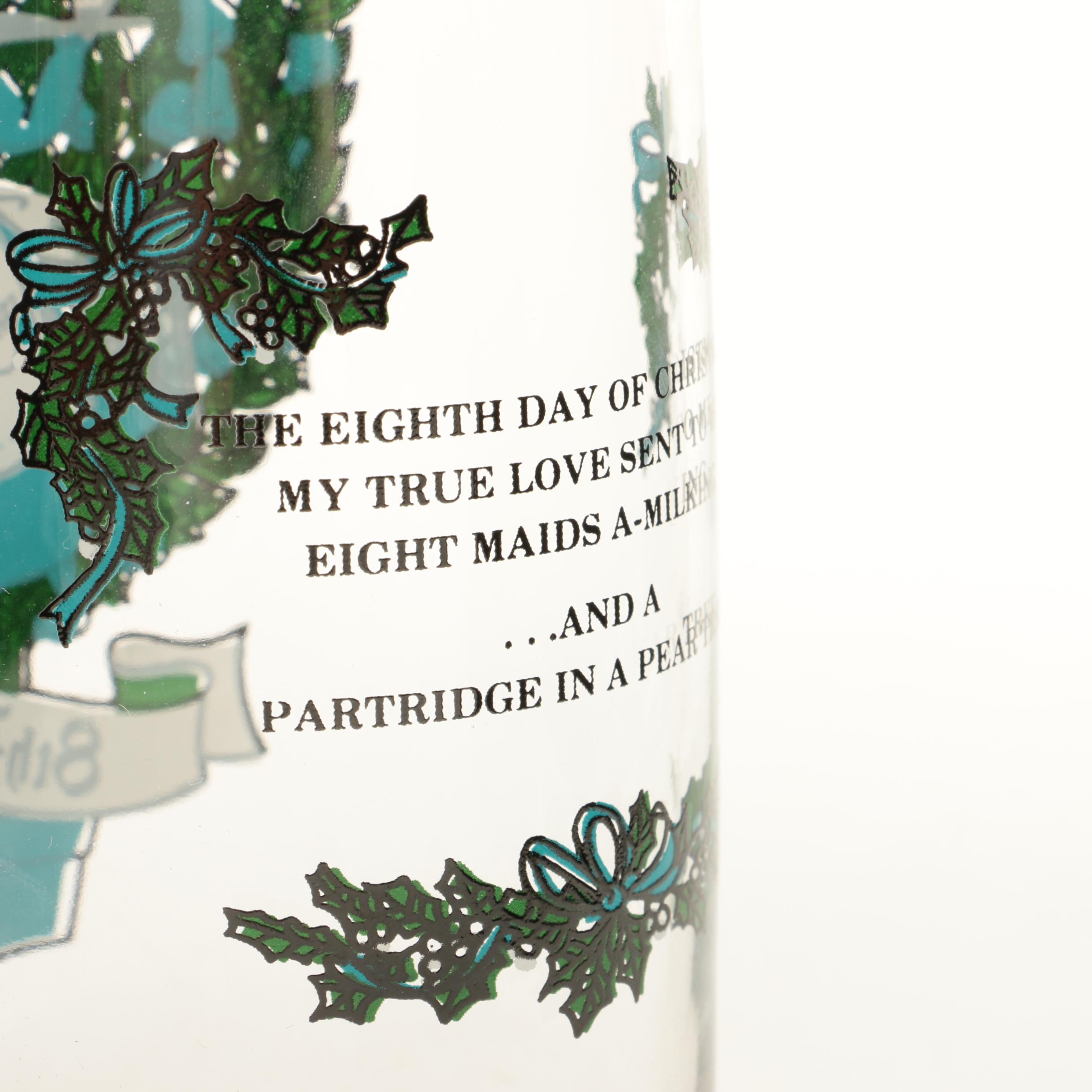 Twelve Days of Christmas Drinking Glasses