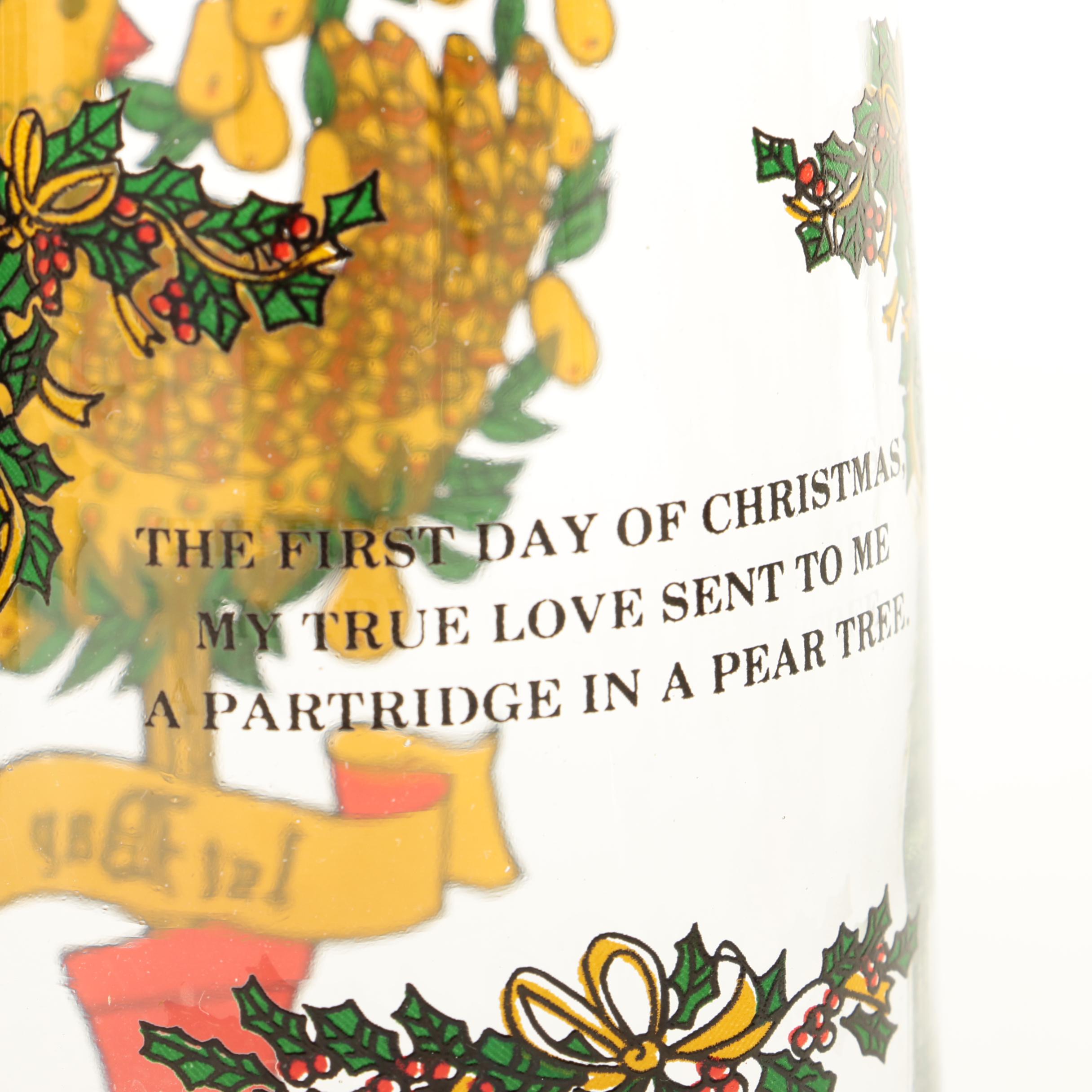 Twelve Days of Christmas Drinking Glasses