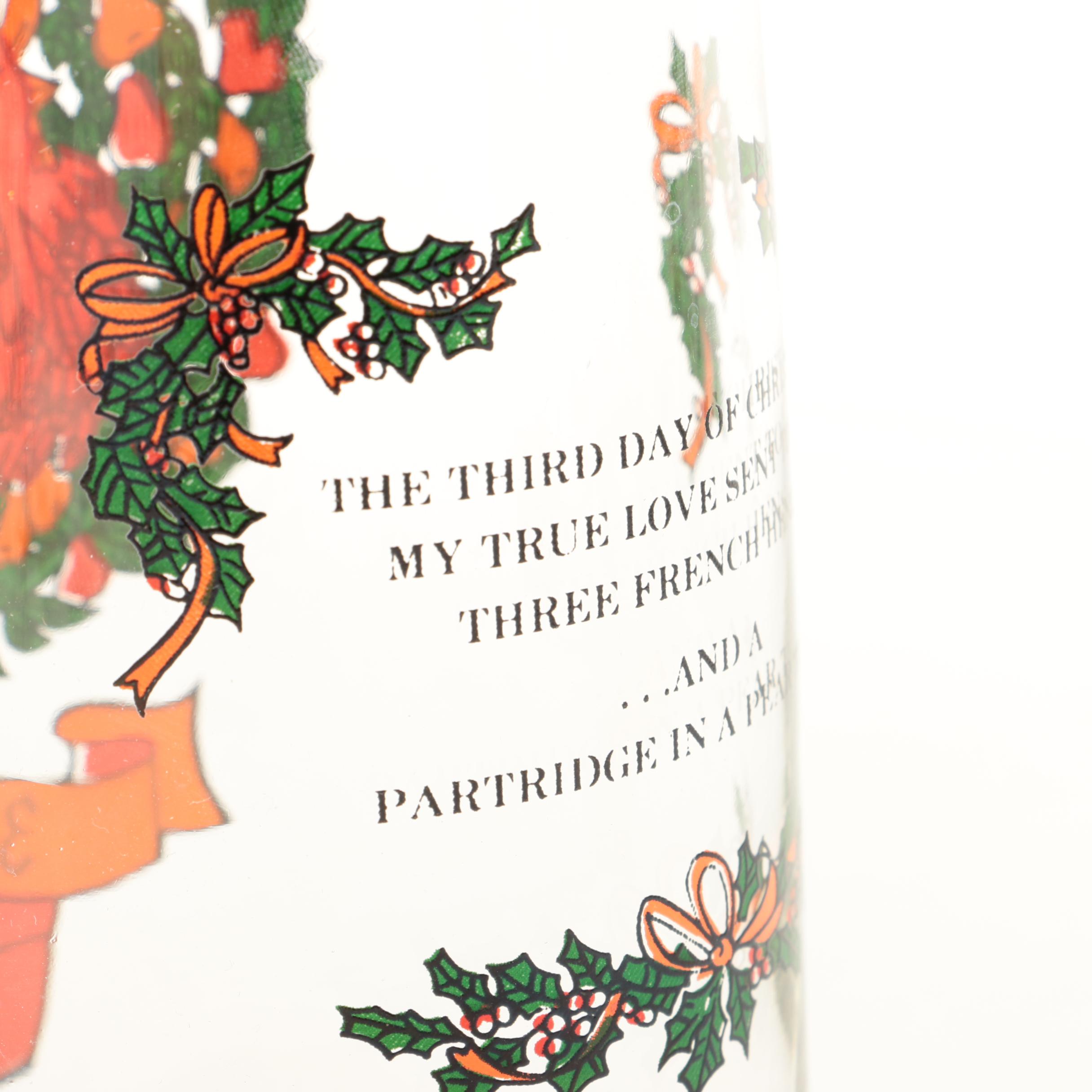 Twelve Days of Christmas Drinking Glasses