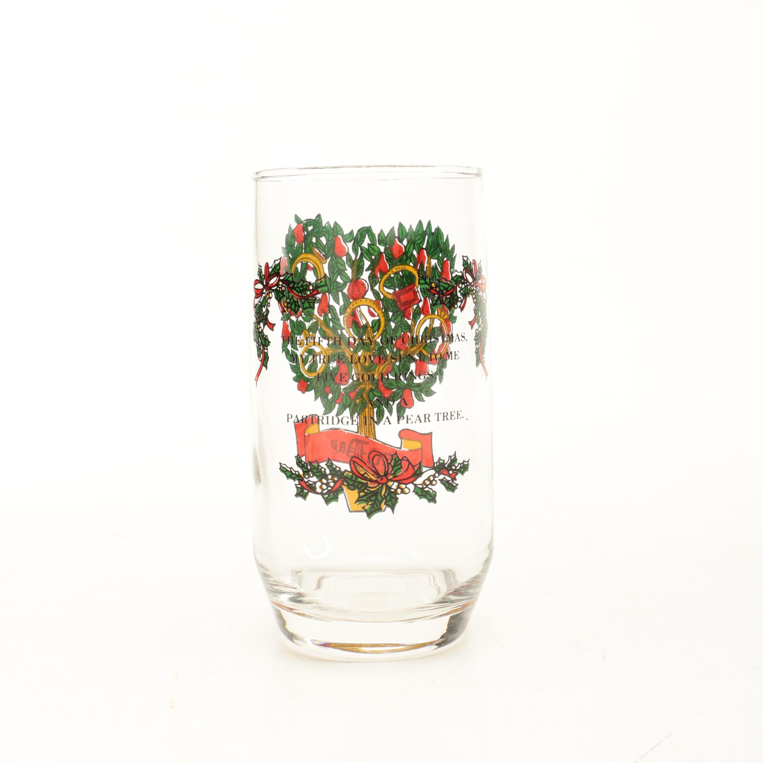 Twelve Days of Christmas Drinking Glasses