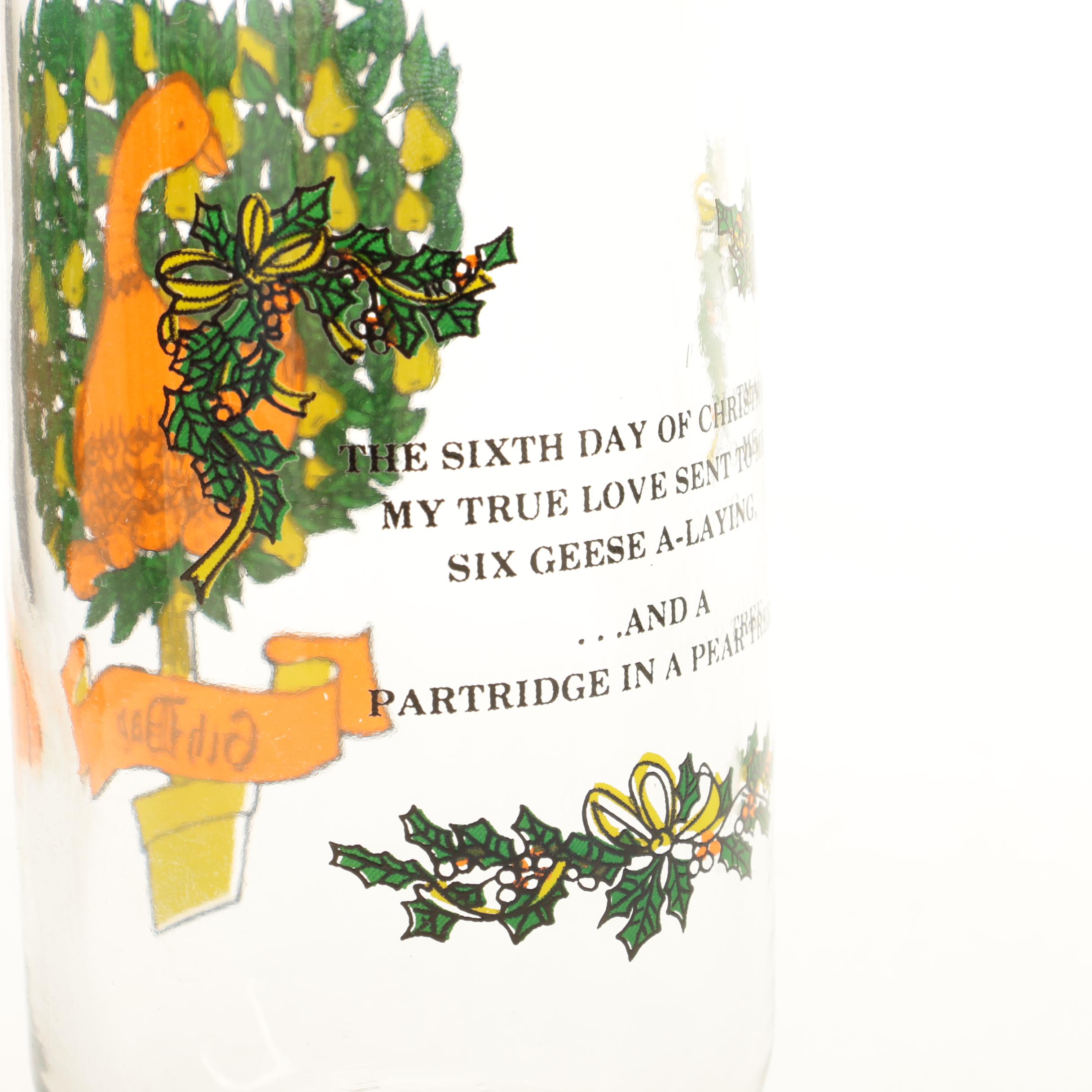 Twelve Days of Christmas Drinking Glasses