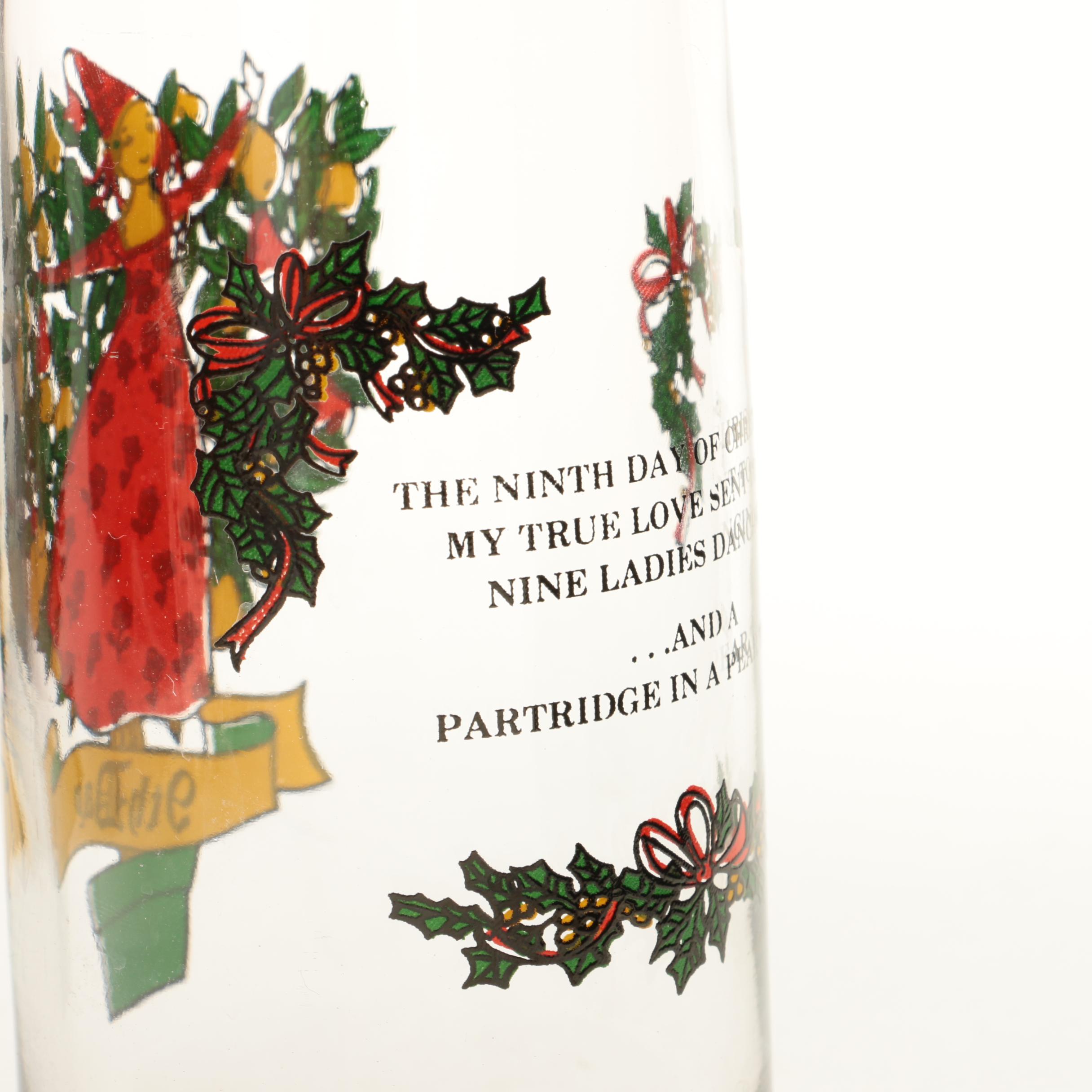 Twelve Days of Christmas Drinking Glasses