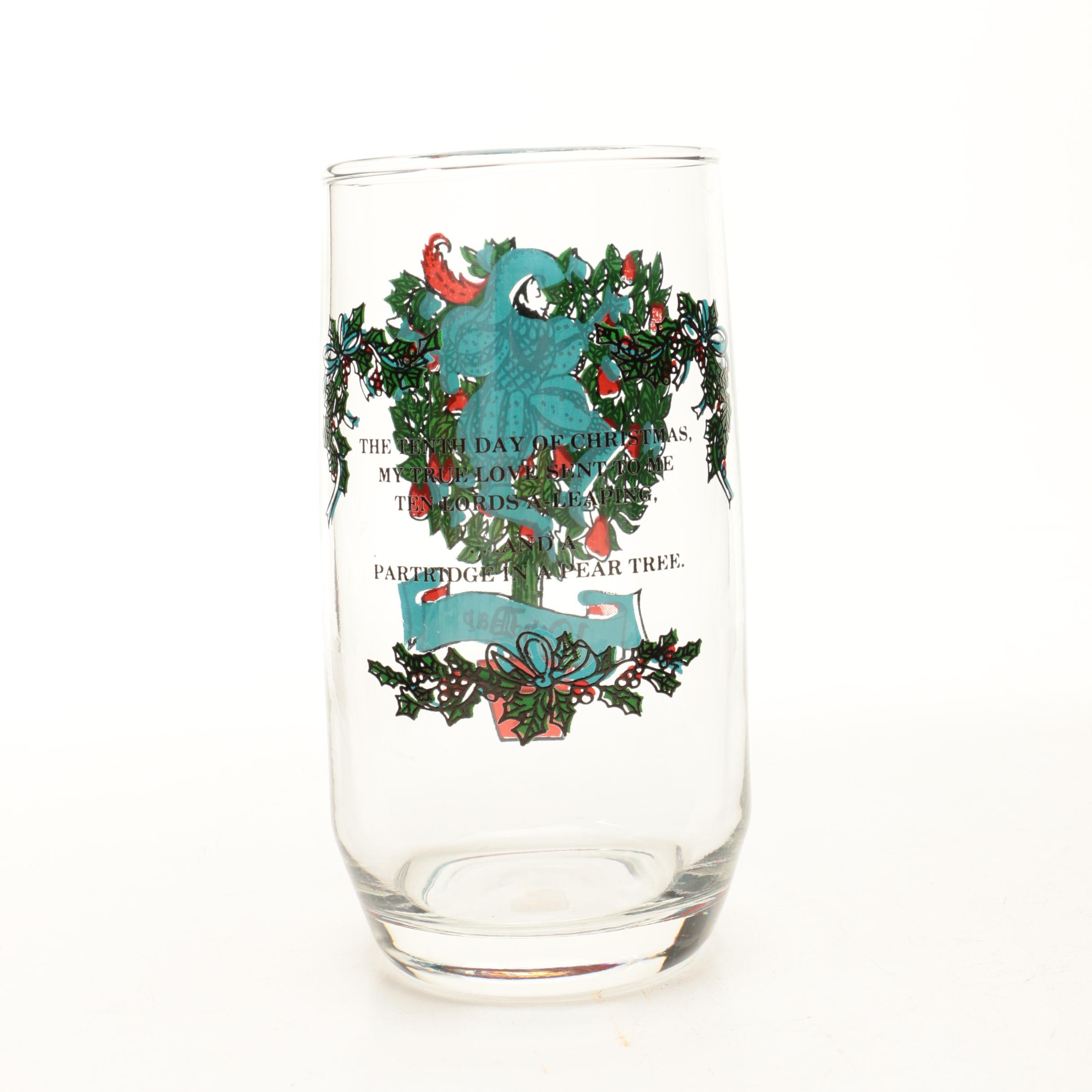 Twelve Days of Christmas Drinking Glasses