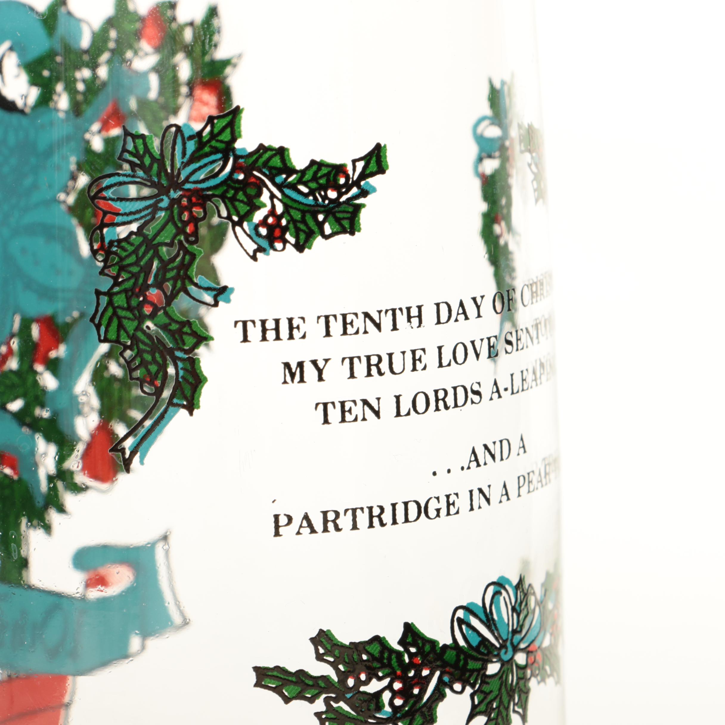 Twelve Days of Christmas Drinking Glasses