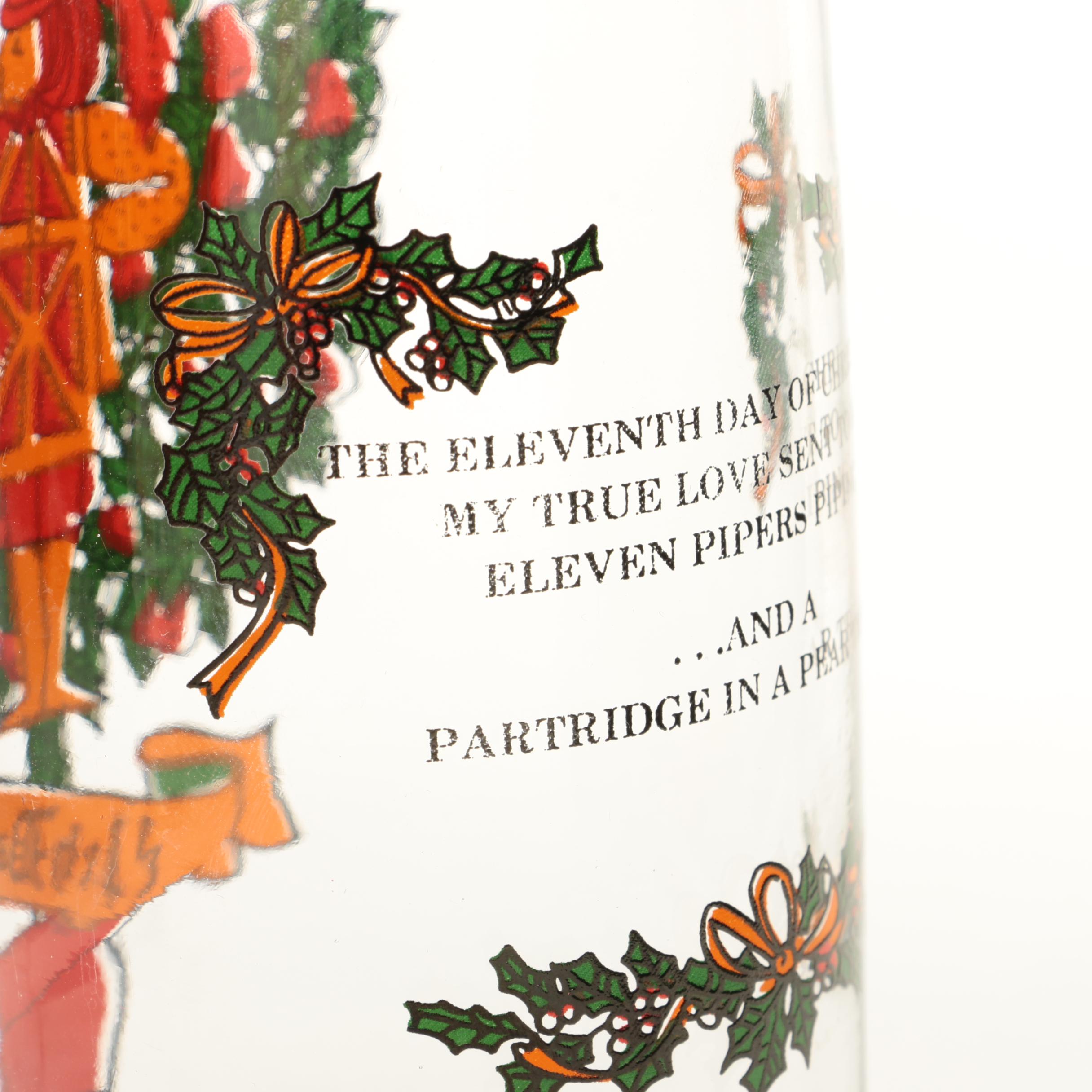 Twelve Days of Christmas Drinking Glasses