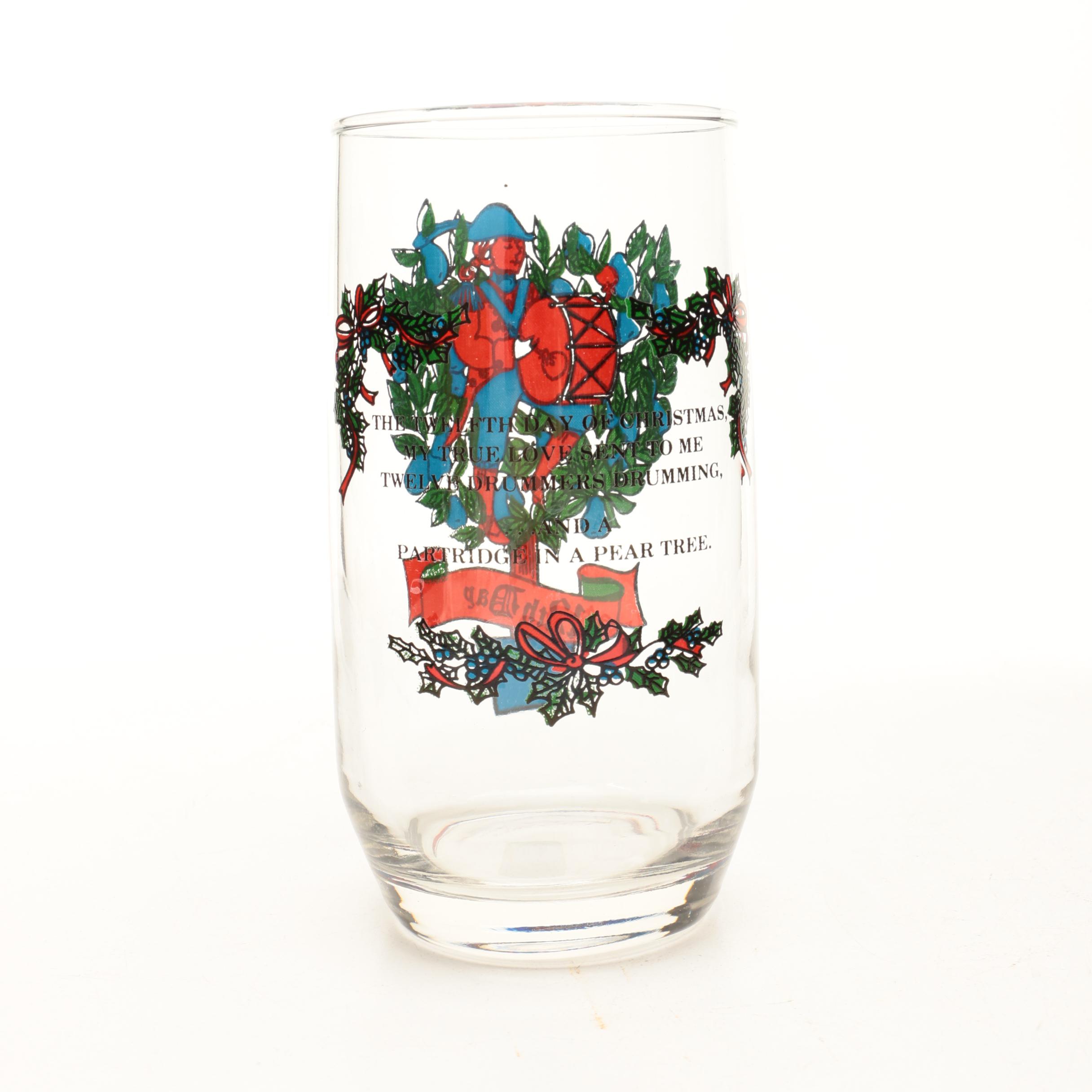 Twelve Days of Christmas Drinking Glasses