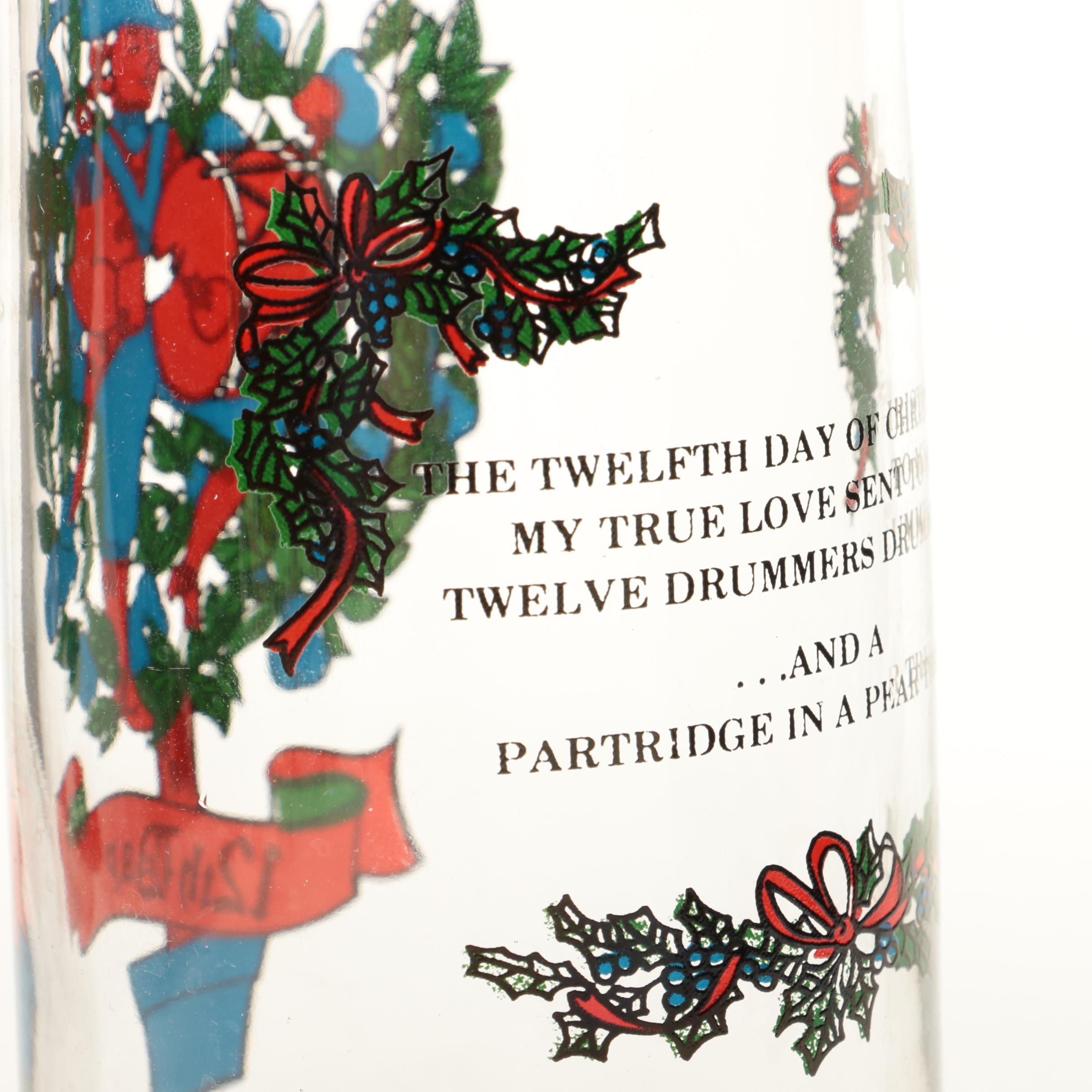 Twelve Days of Christmas Drinking Glasses