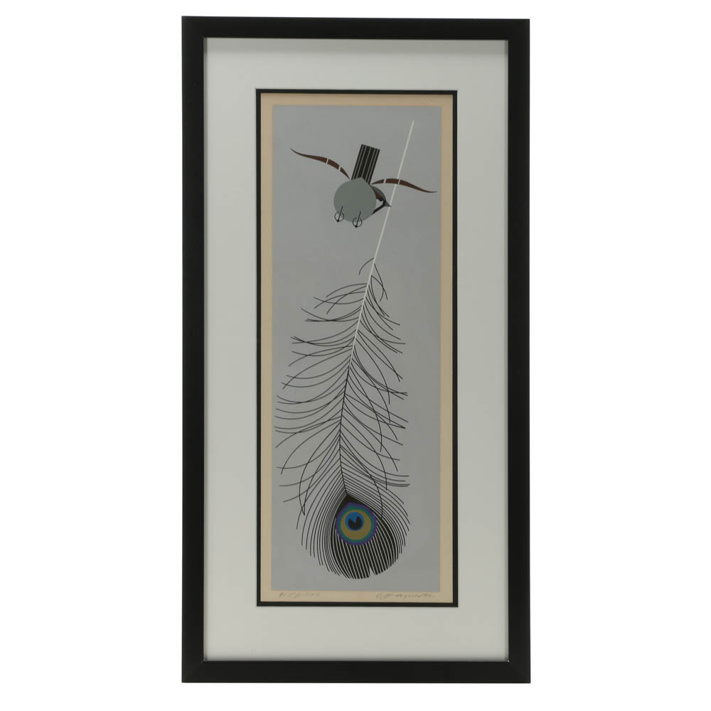 Charley Harper Signed Limited Edition Serigraph "Fine Feather"
