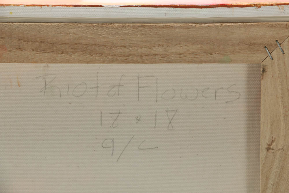 Original Mixed Media Painting on Canvas "Riot of Flowers"