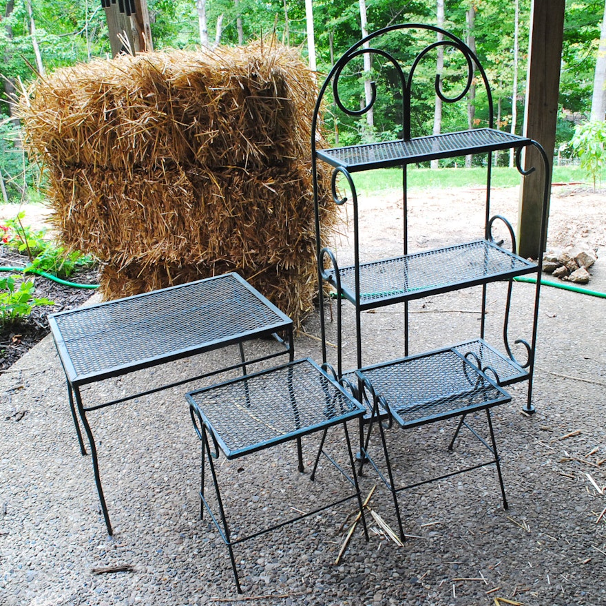 Set of Outdoor Side Tables or Plant Stands