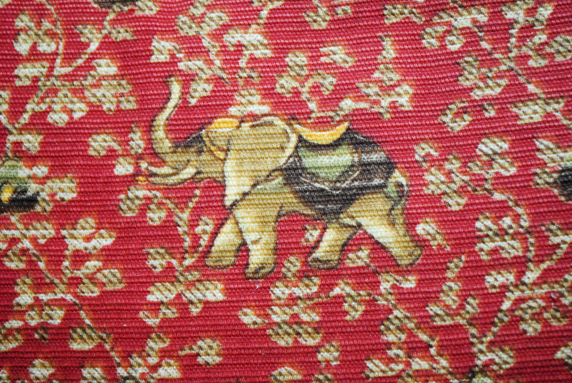 Red Elephant Print Sofa