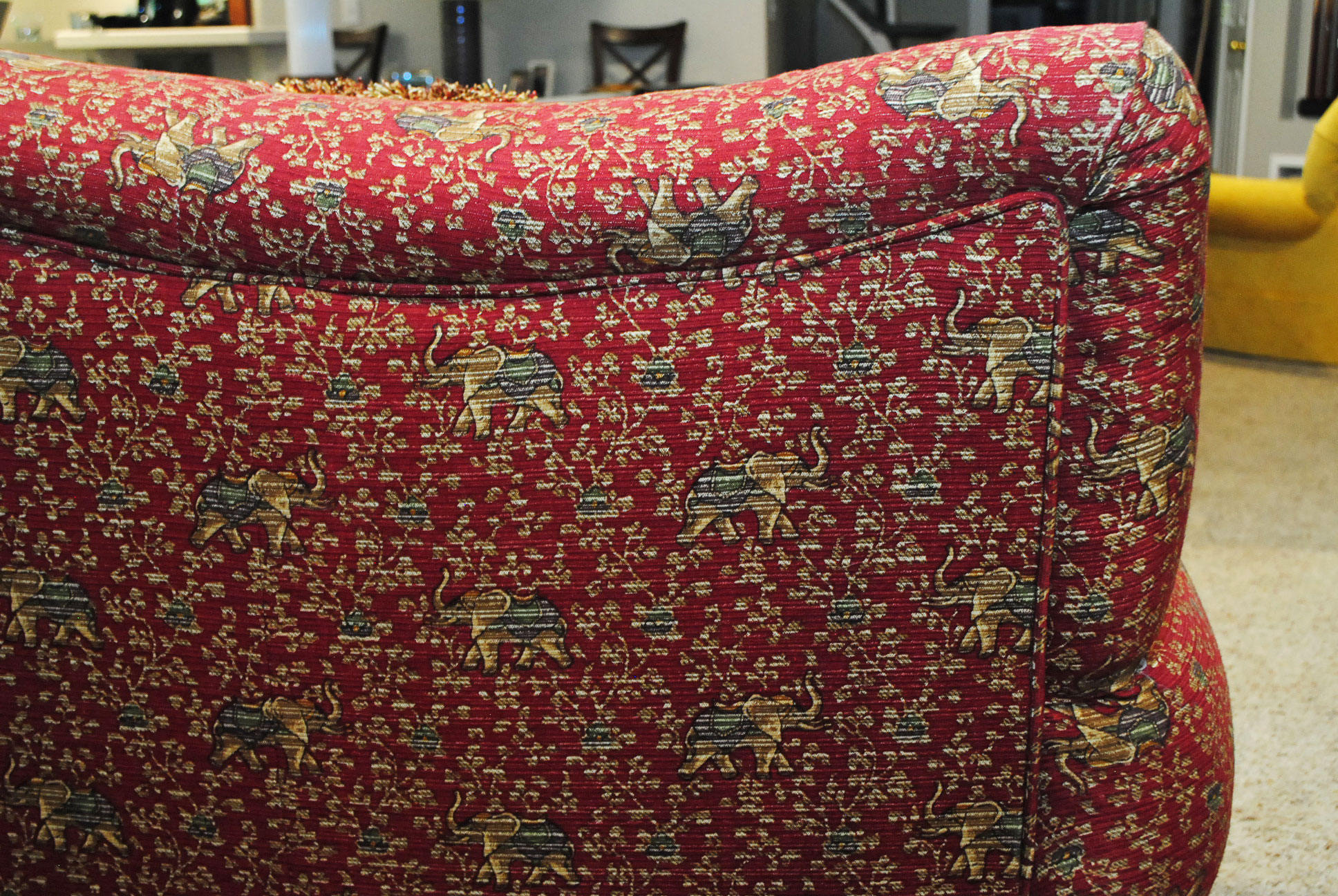 Red Elephant Print Sofa