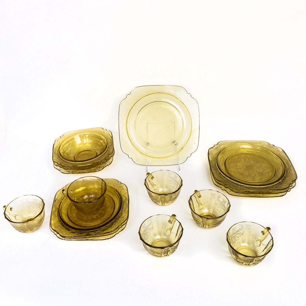 Amber Federal Glass Company "Madrid" Tableware