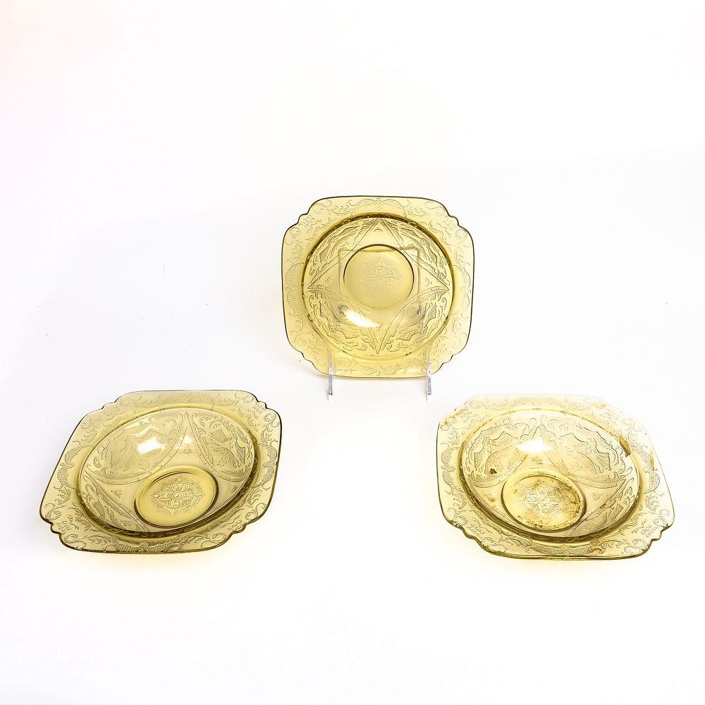 Amber Federal Glass Company "Madrid" Tableware