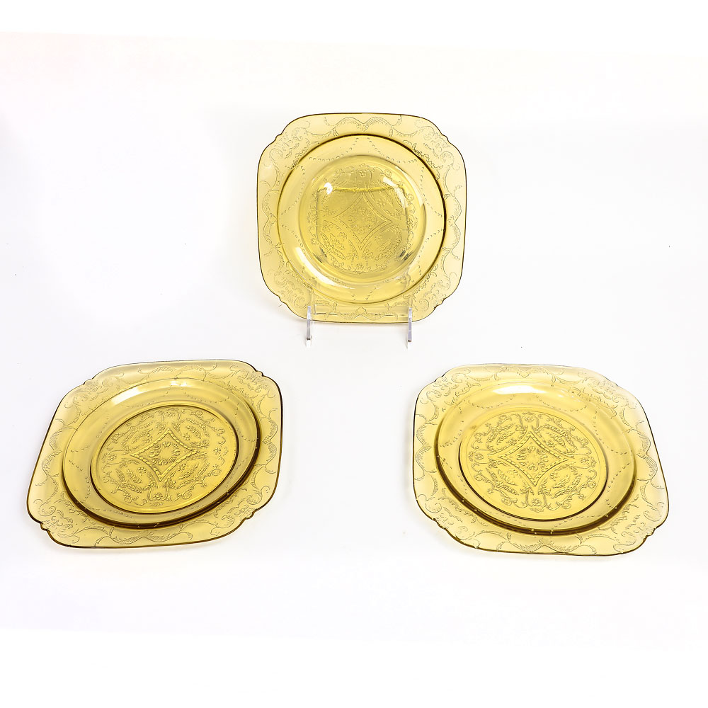 Amber Federal Glass Company "Madrid" Tableware