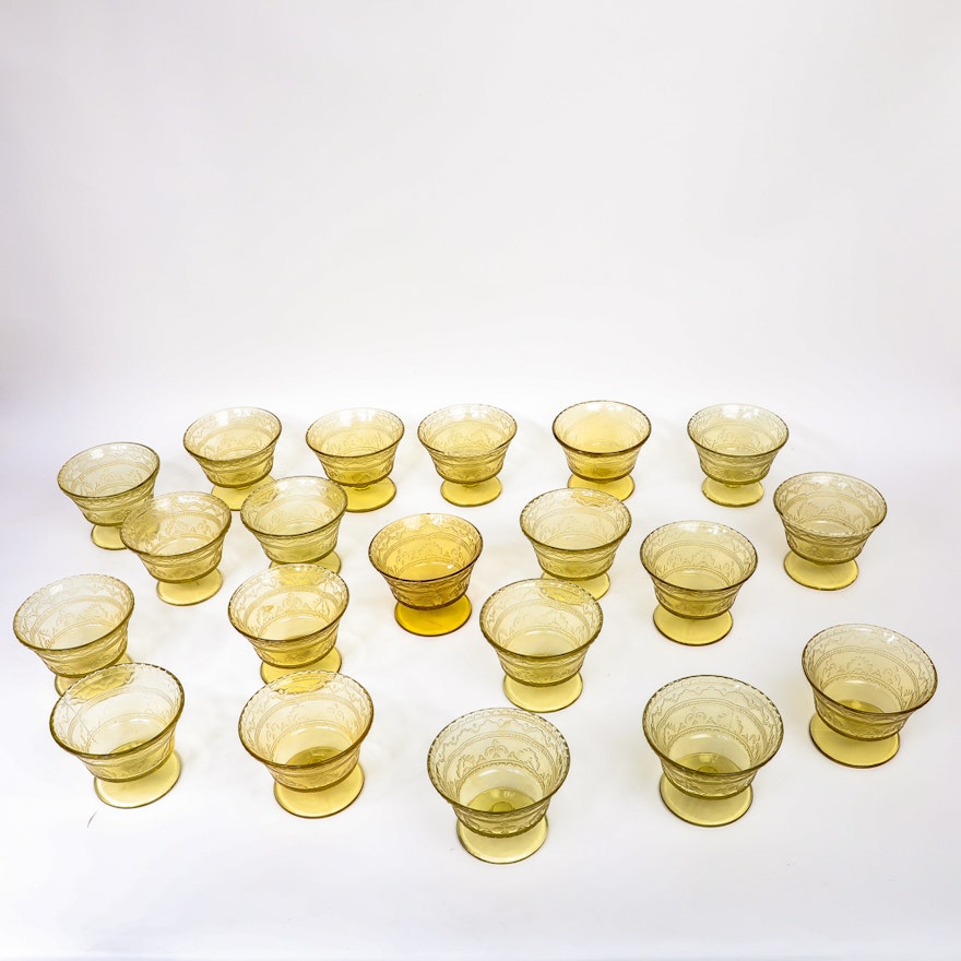 "Patrician" Sherbet Glasses by Federal Glass