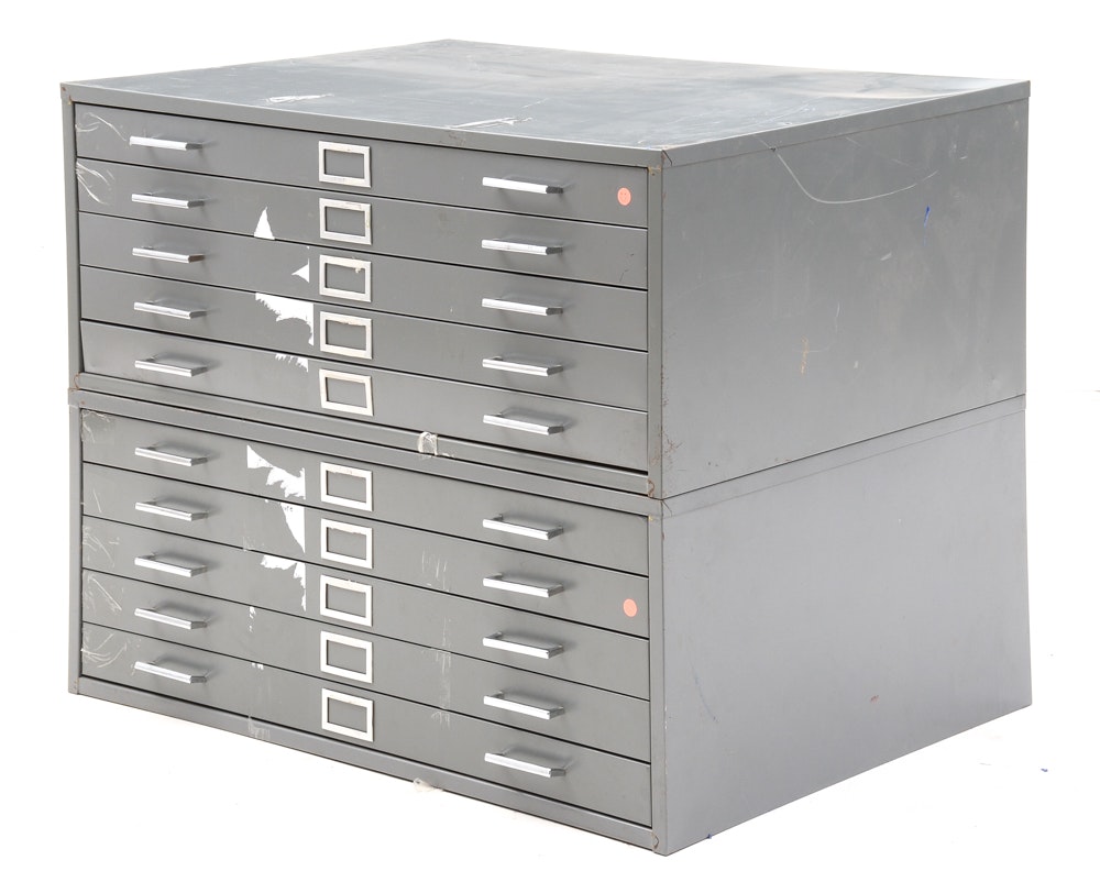 Grey Steel Flat File Storage Cabinet | EBTH