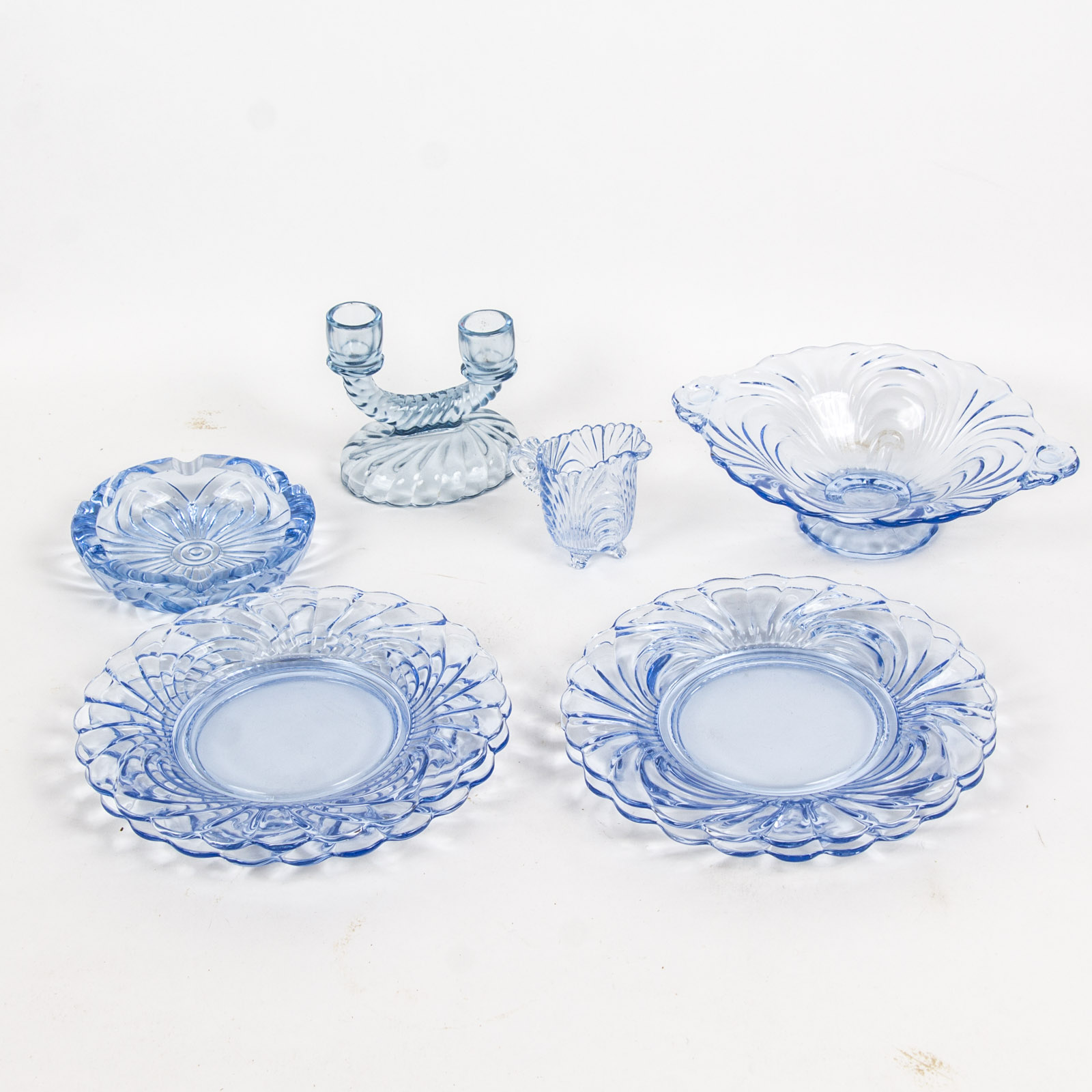 Vintage "Caprice Moonlight" Blue Glassware By Cambridge Ohio Glass