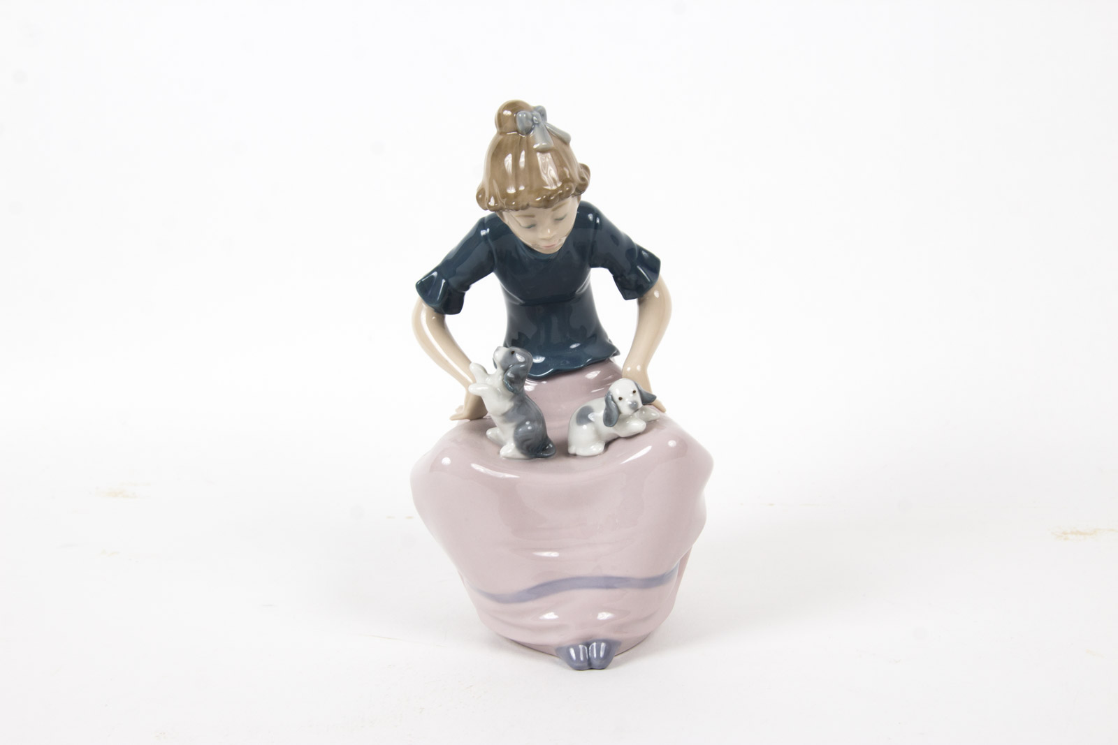 NAO by Lladro "Young Girl With Puppies" Figurine